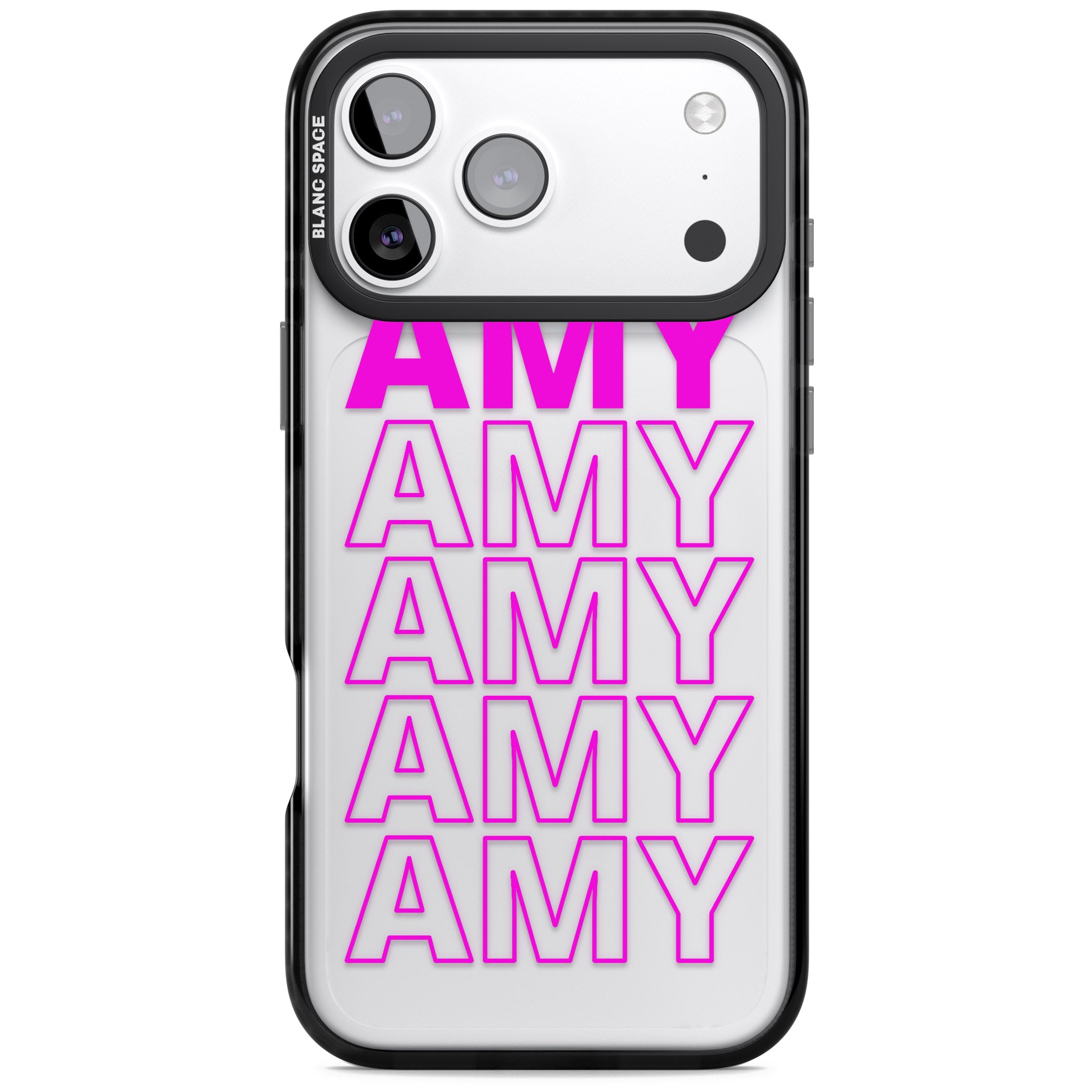 Personalised Bold Repeated Name iPhone 17 Pro Max Impact Black Phone Case