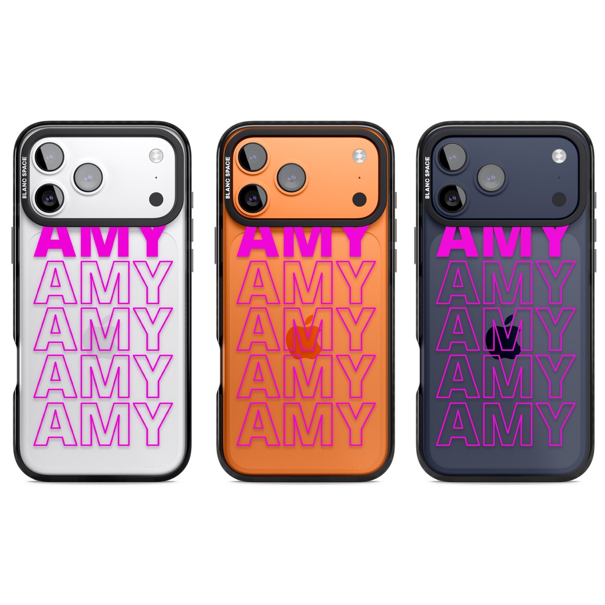 Personalised Bold Repeated Name iPhone 17 Pro Impact Black Phone Case APT Impact Protection