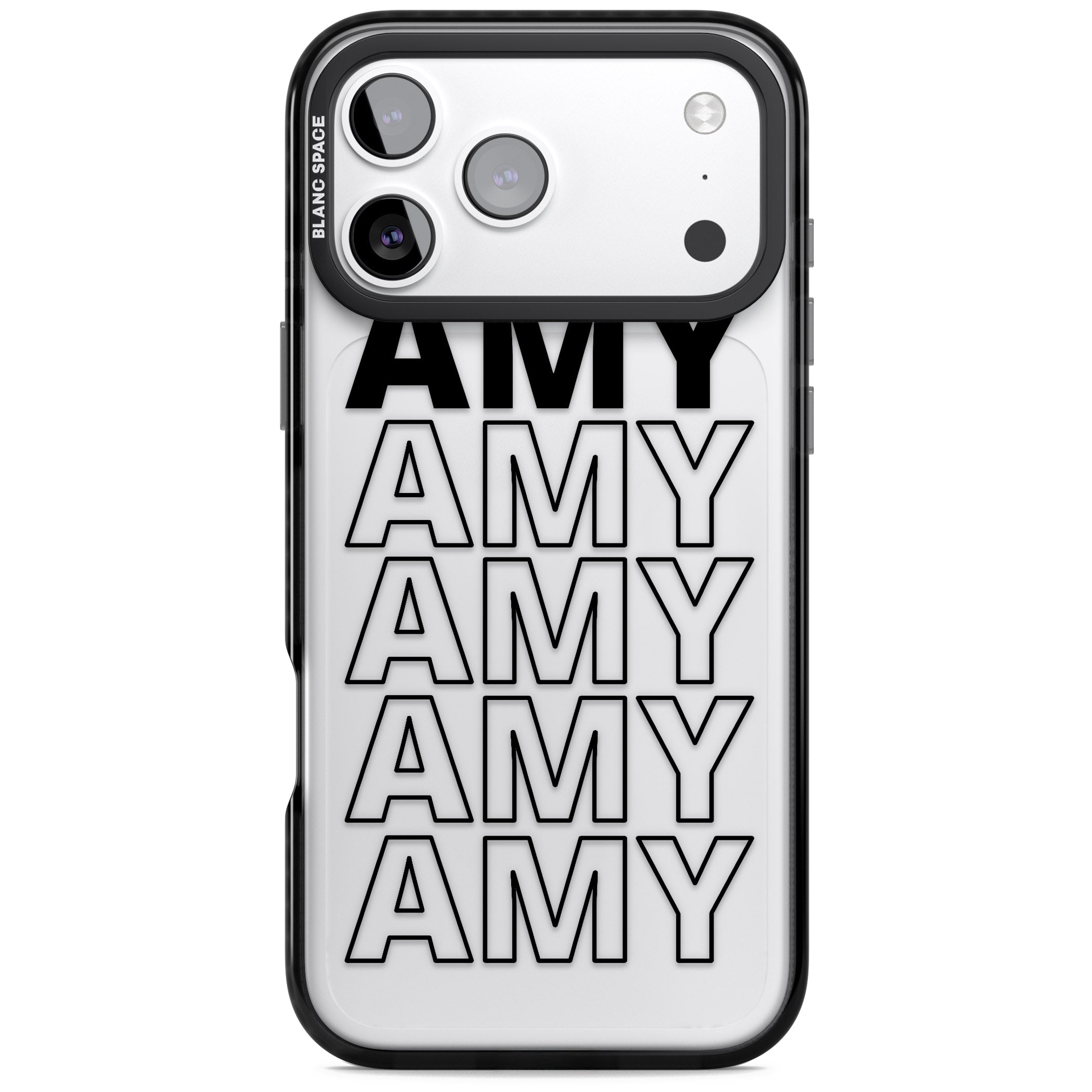 Personalised Bold Continous Name iPhone 17 Pro Max Impact Black Phone Case