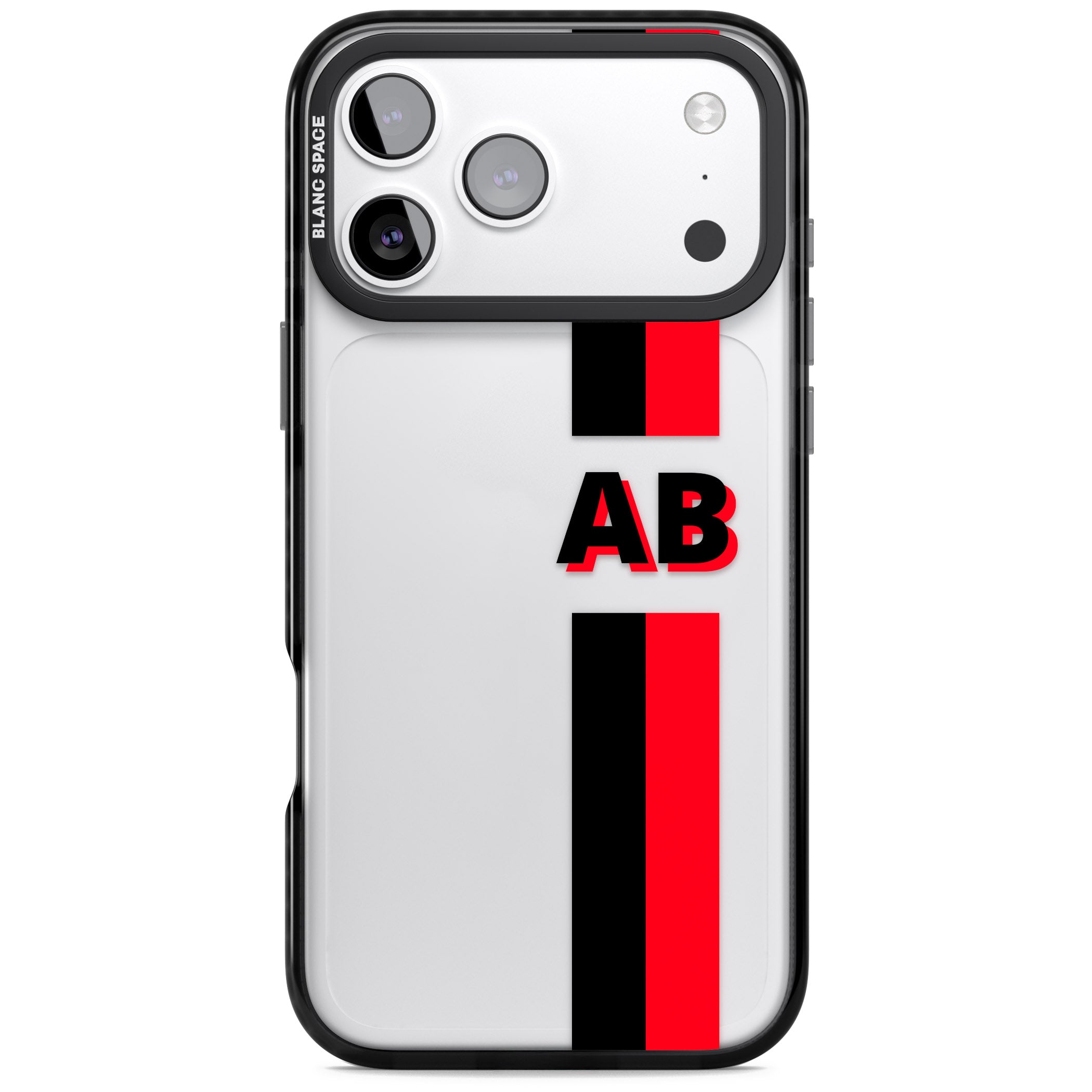 Personalised Bold Stripe iPhone 17 Pro Max Impact Black Phone Case