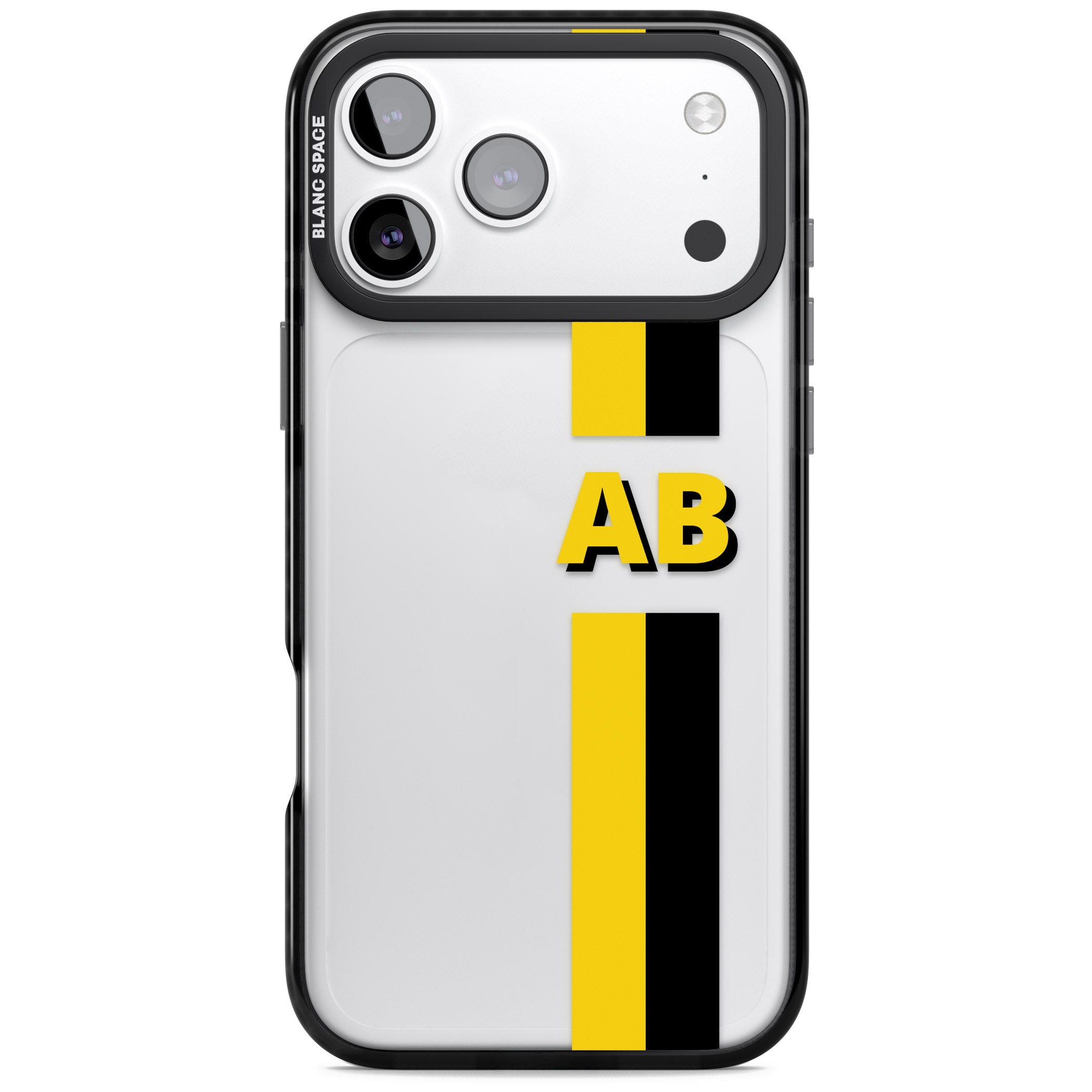 Personalised Bold Name Striped iPhone 17 Pro Max Impact Black Phone Case