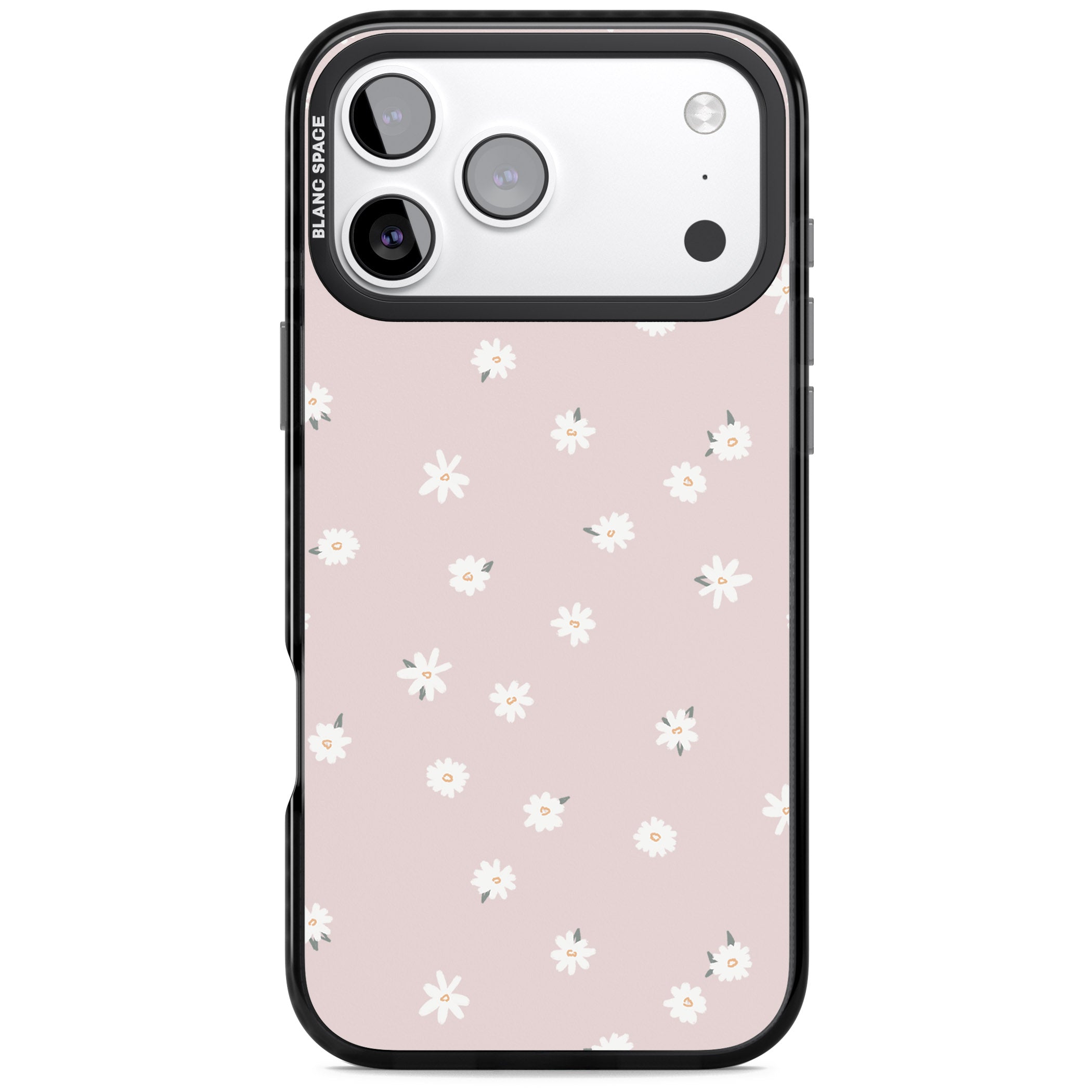 Painted Daises On Pink iPhone 17 Pro Impact Black Phone Case