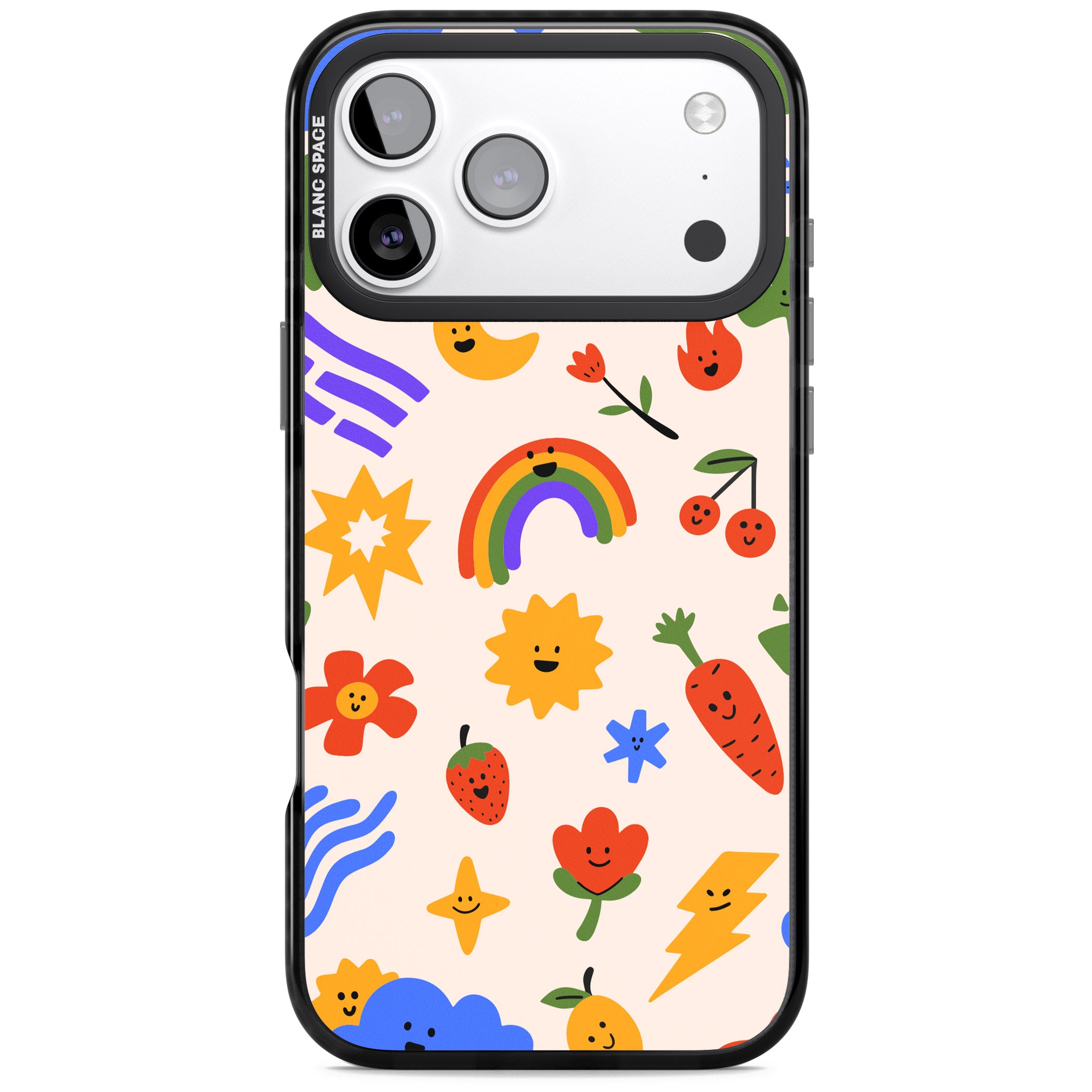 Playful Kawaii Icons iPhone 17 Pro Impact Black Phone Case