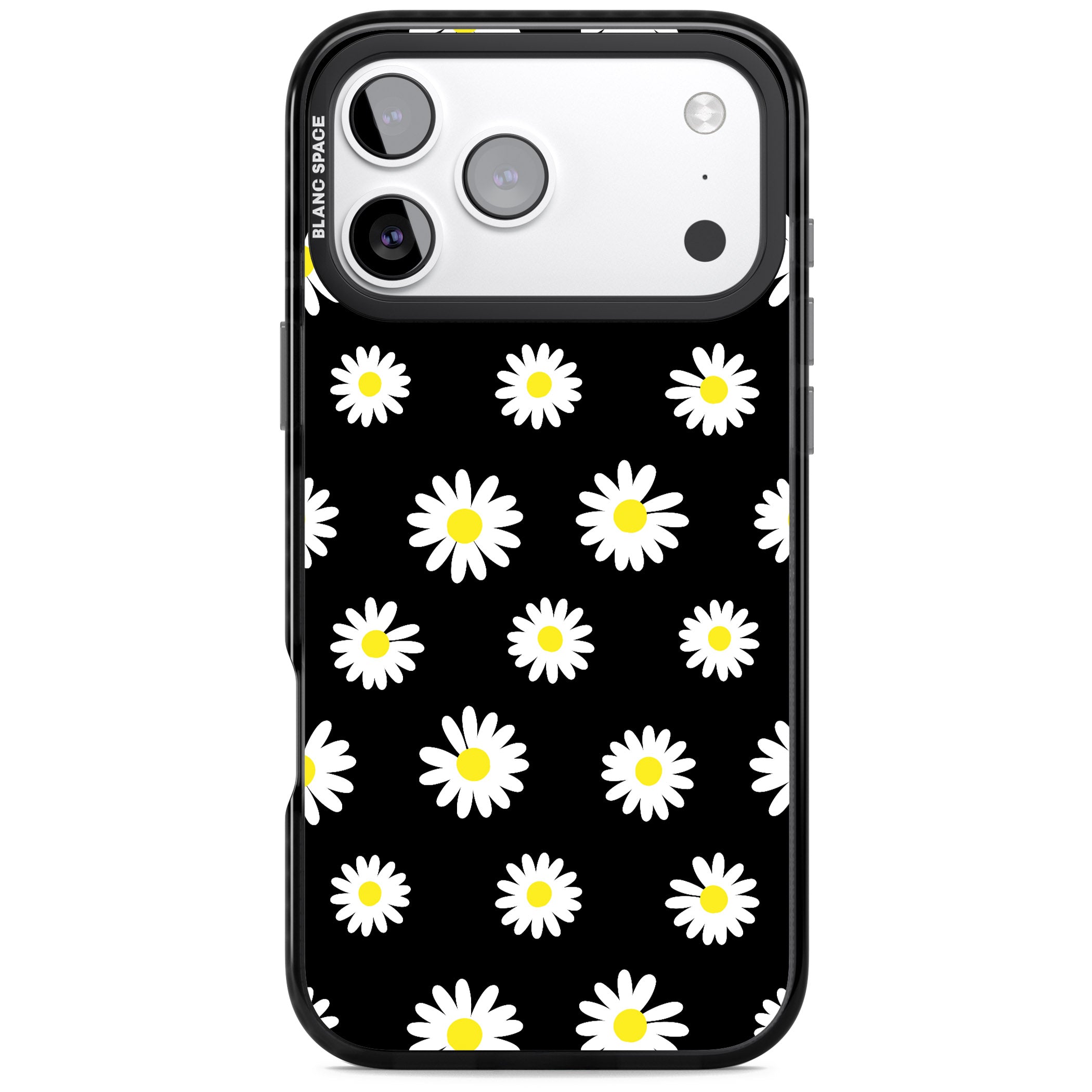 Personalised Chic Daisy Pattern iPhone 17 Pro Impact Black Phone Case