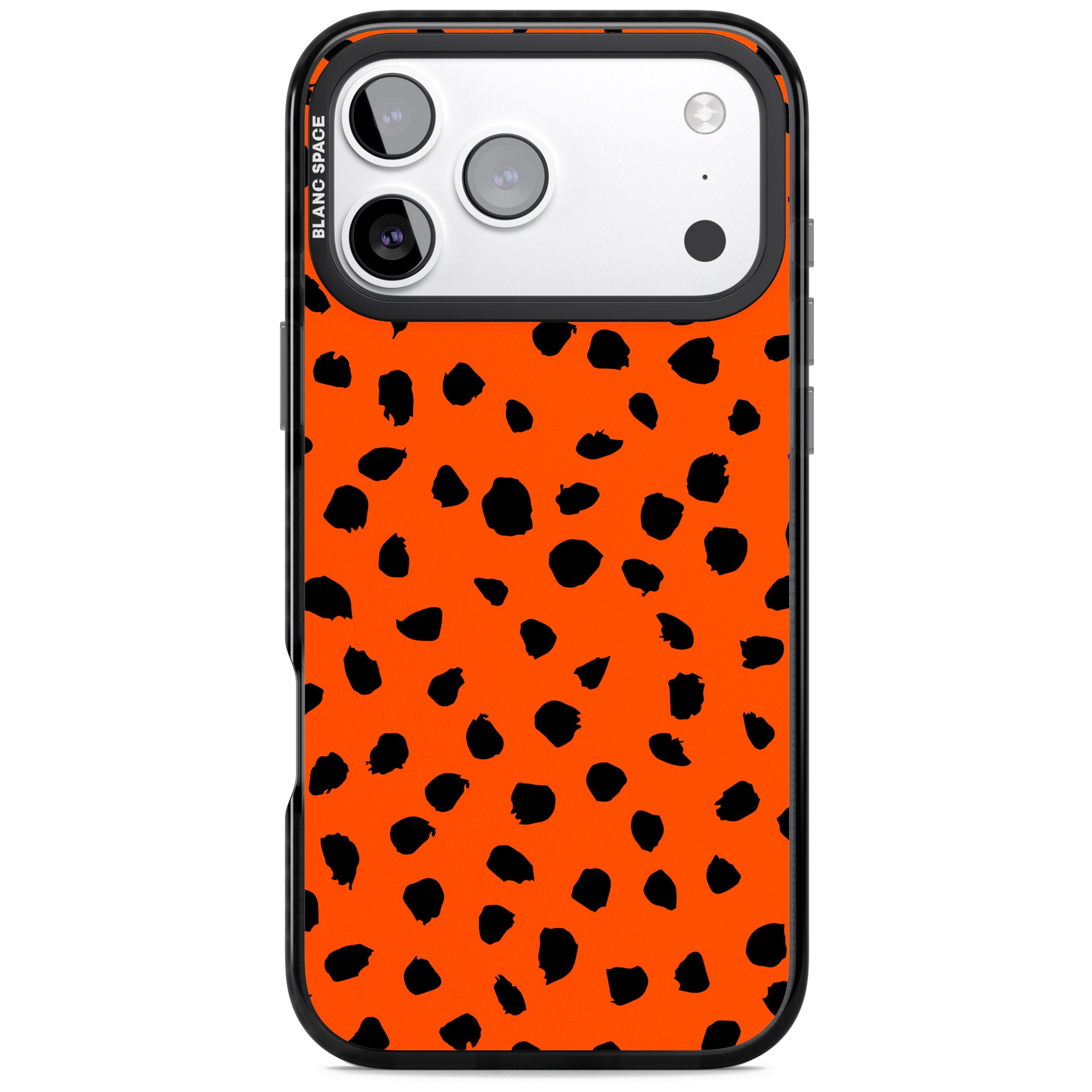Bold Red Spot Print iPhone 17 Pro Max Impact Black Phone Case