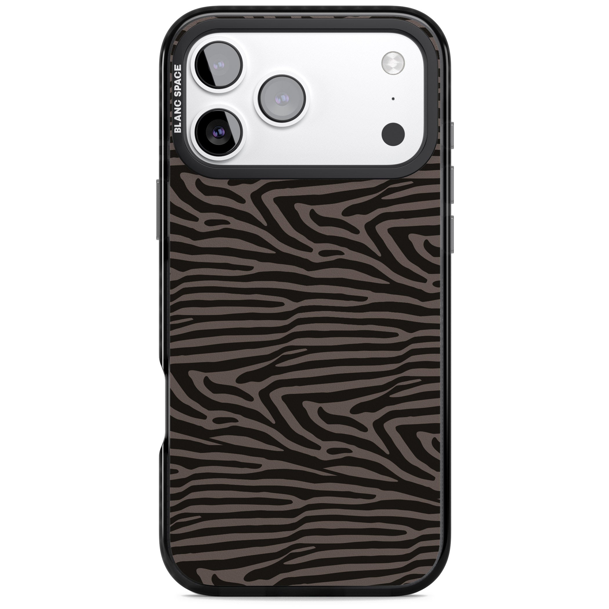 Dark Zebra Print iPhone 17 Pro Impact Black Phone Case