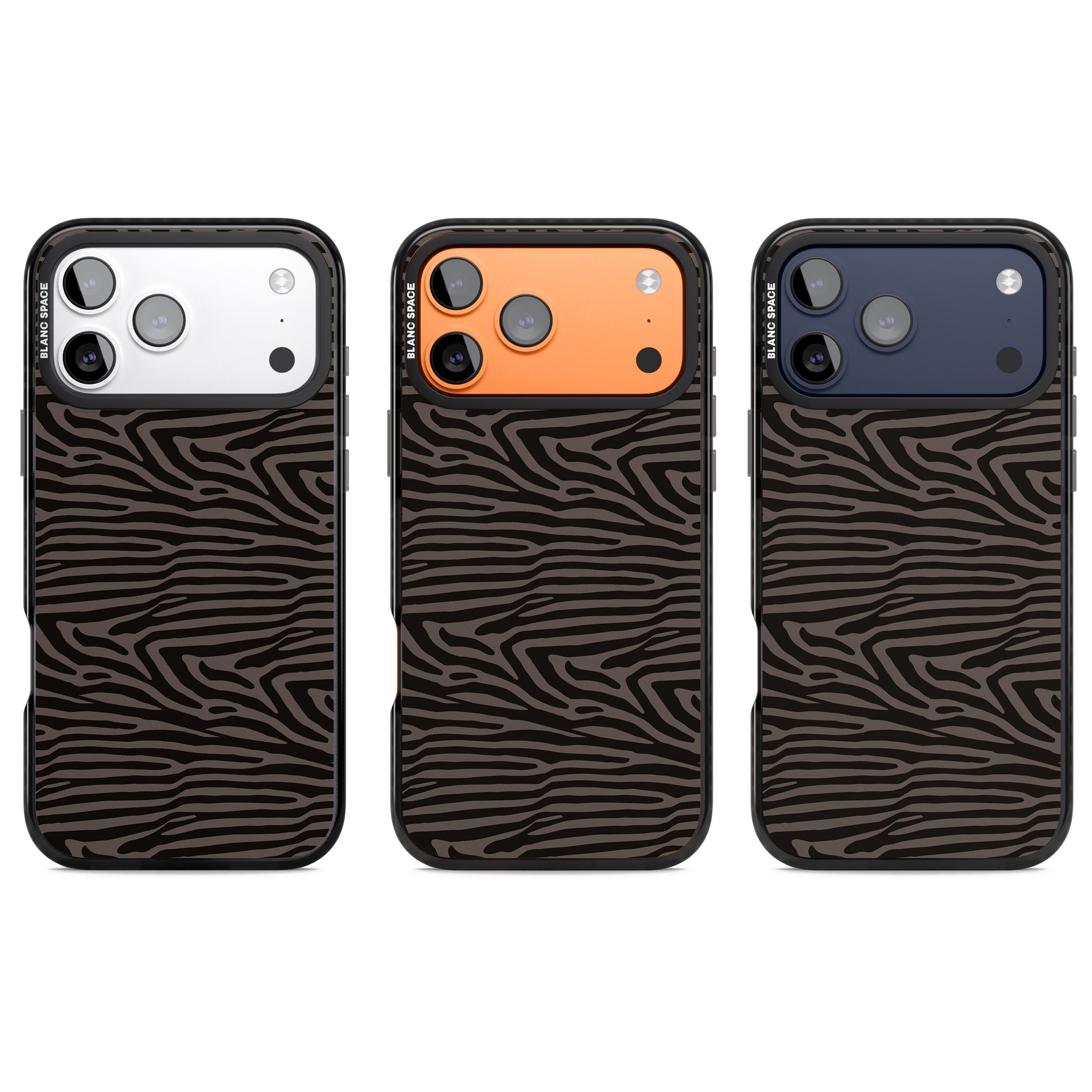 Dark Zebra Print iPhone 17 Pro Impact Black Phone Case APT Impact Protection