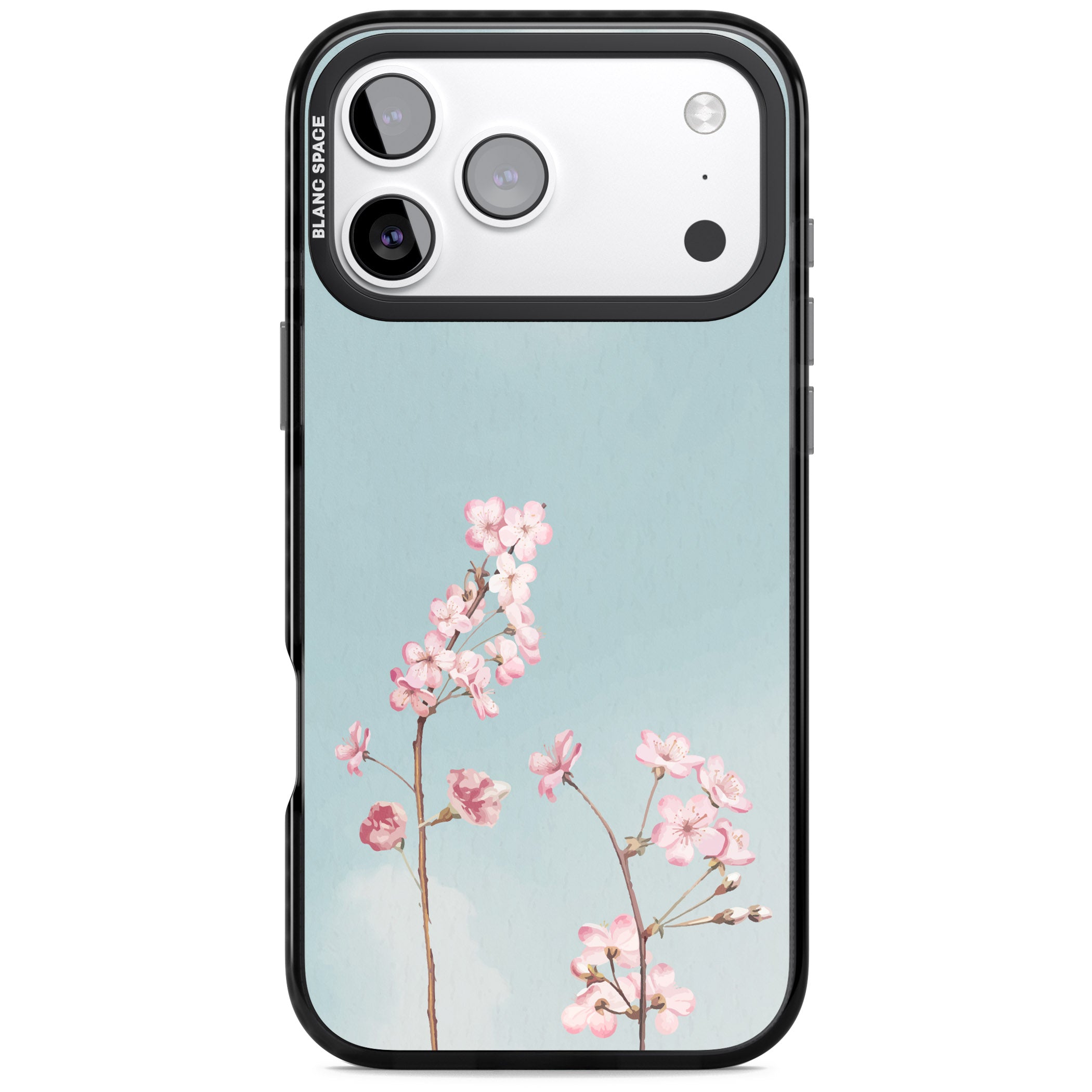 Blossom Flower Sky iPhone 17 Pro Impact Black Phone Case