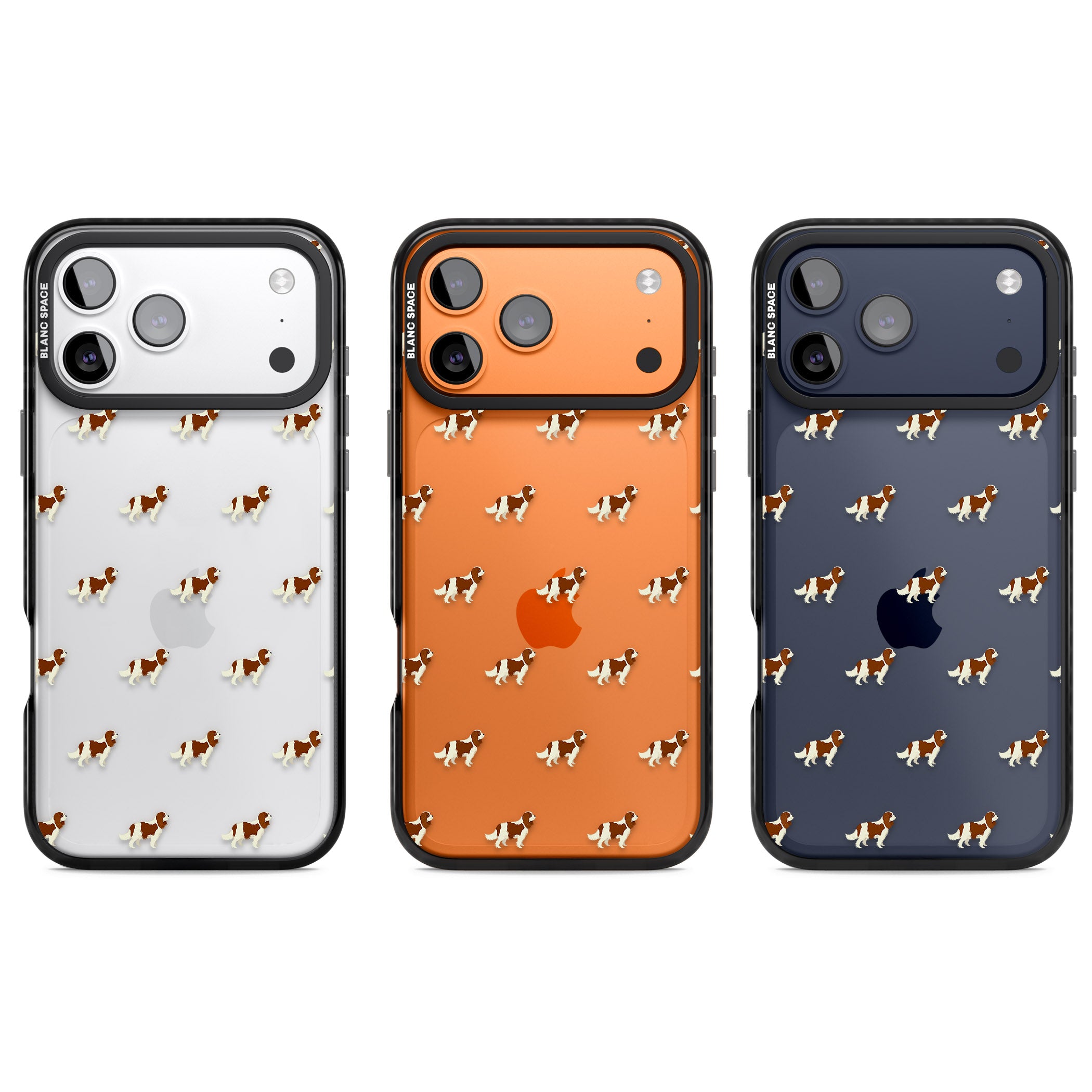 Cavalier King Charles Dog Pattern iPhone 17 Pro Impact Black Phone Case APT Impact Protection