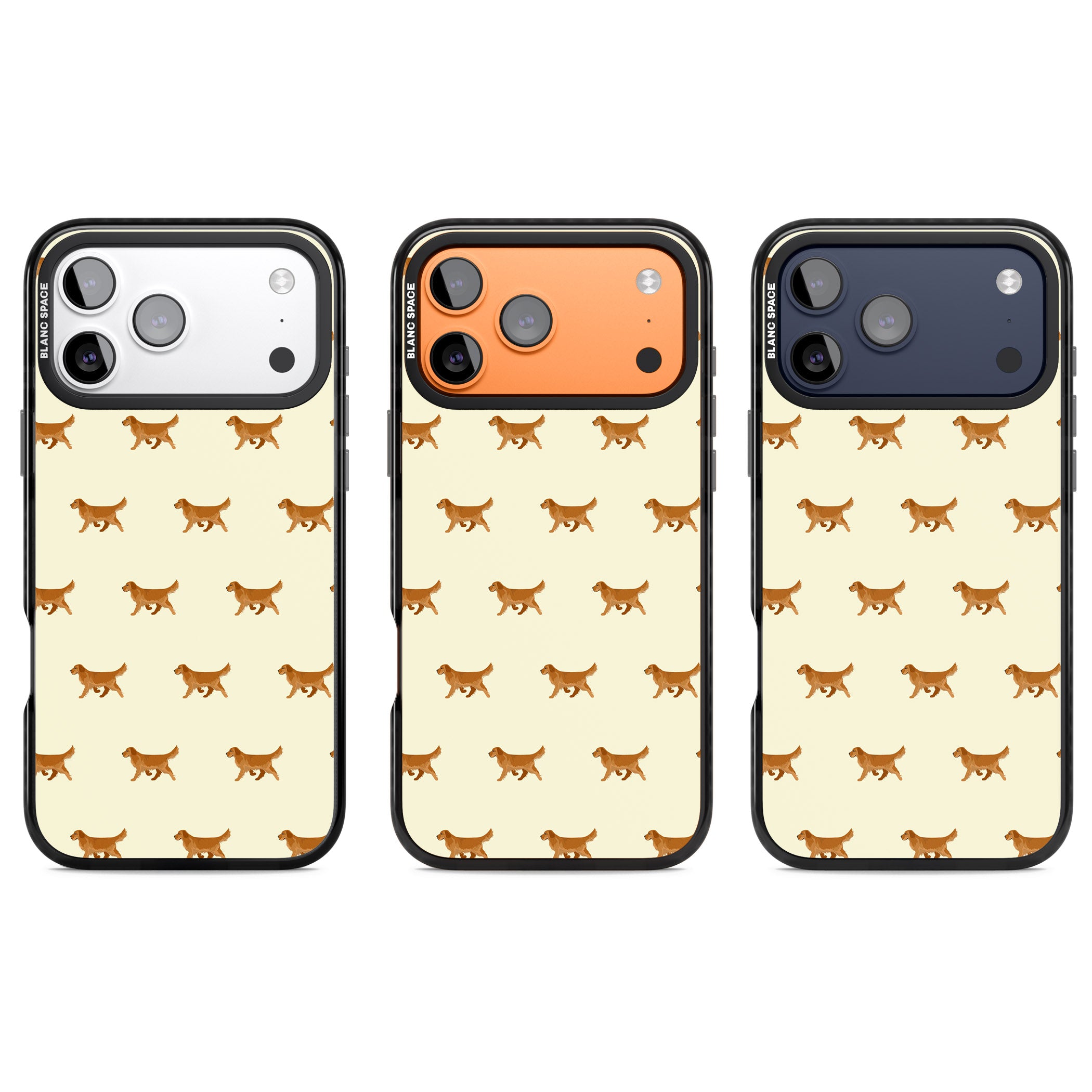 Golden Retriever Dog Pattern iPhone 17 Pro Impact Black Phone Case APT Impact Protection