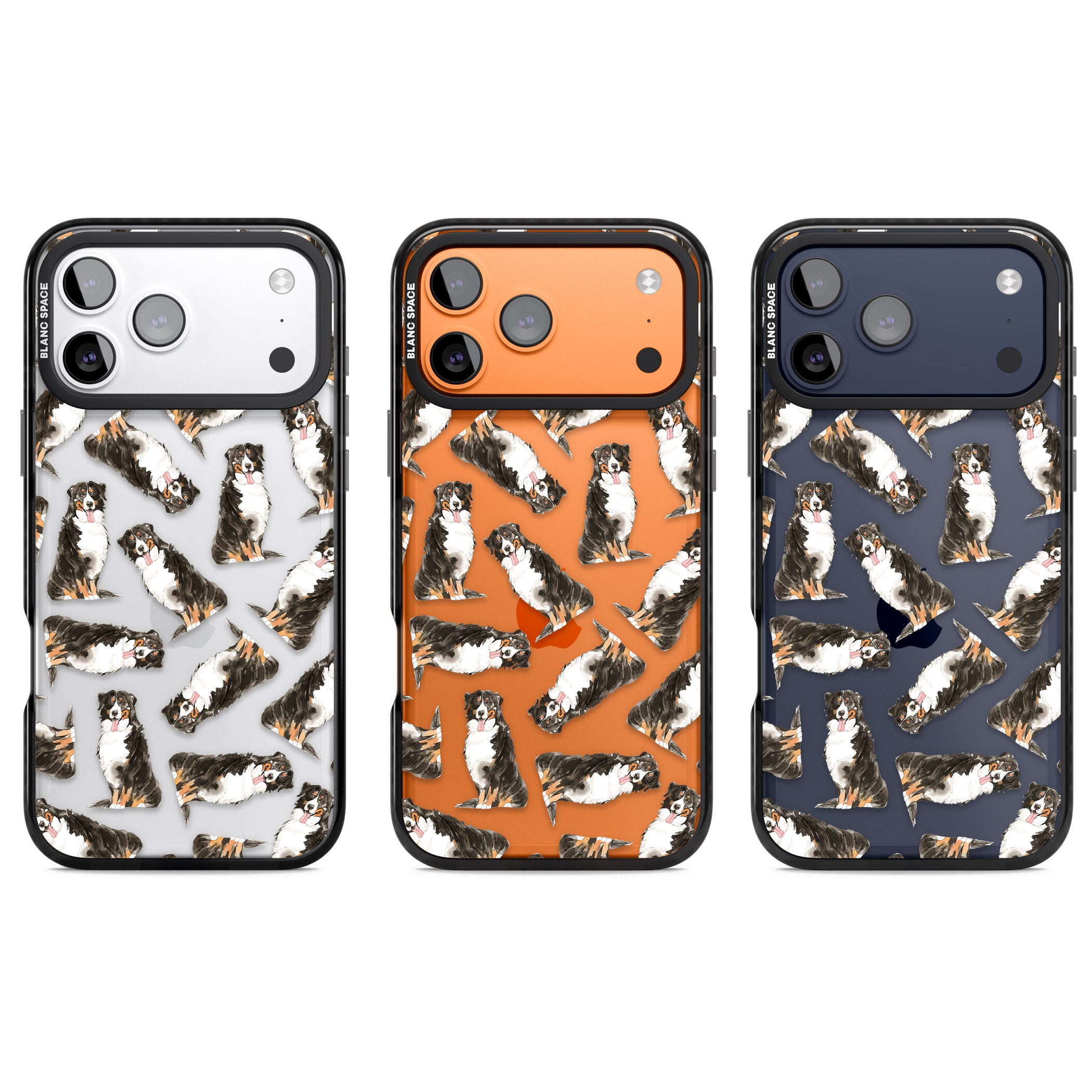 Bernese Mountain Dog Pattern iPhone 17 Pro Impact Black Phone Case APT Impact Protection
