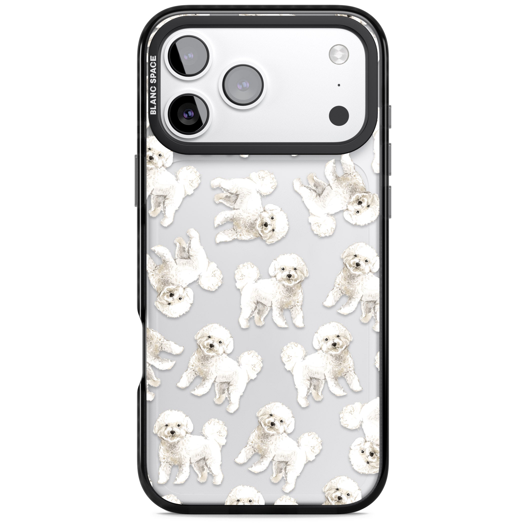Bichon Frise Watercolor iPhone 17 Pro Max Impact Black Phone Case