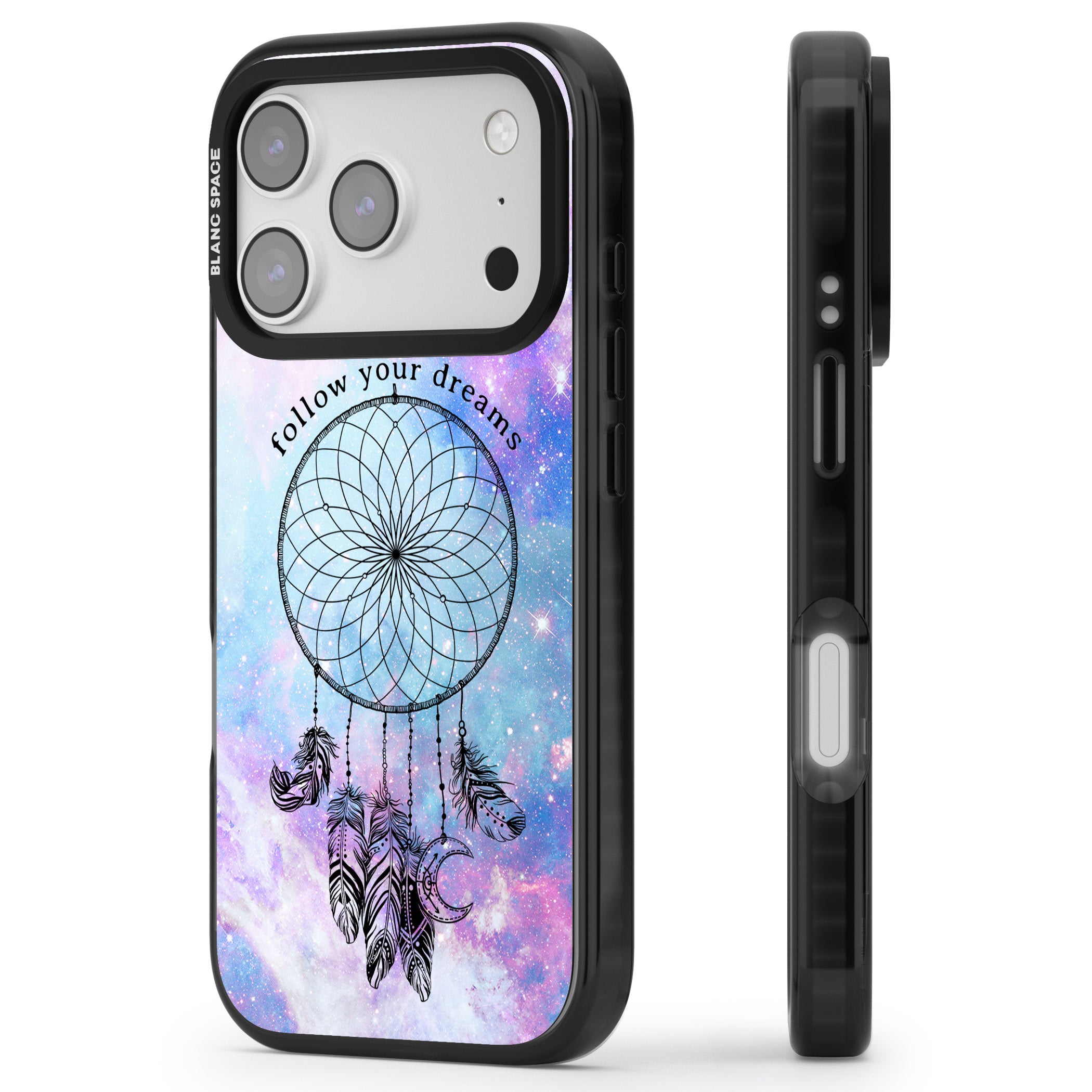 Galaxy Dreamcatcher iPhone 17 Pro Impact Black Phone Case Side Profile