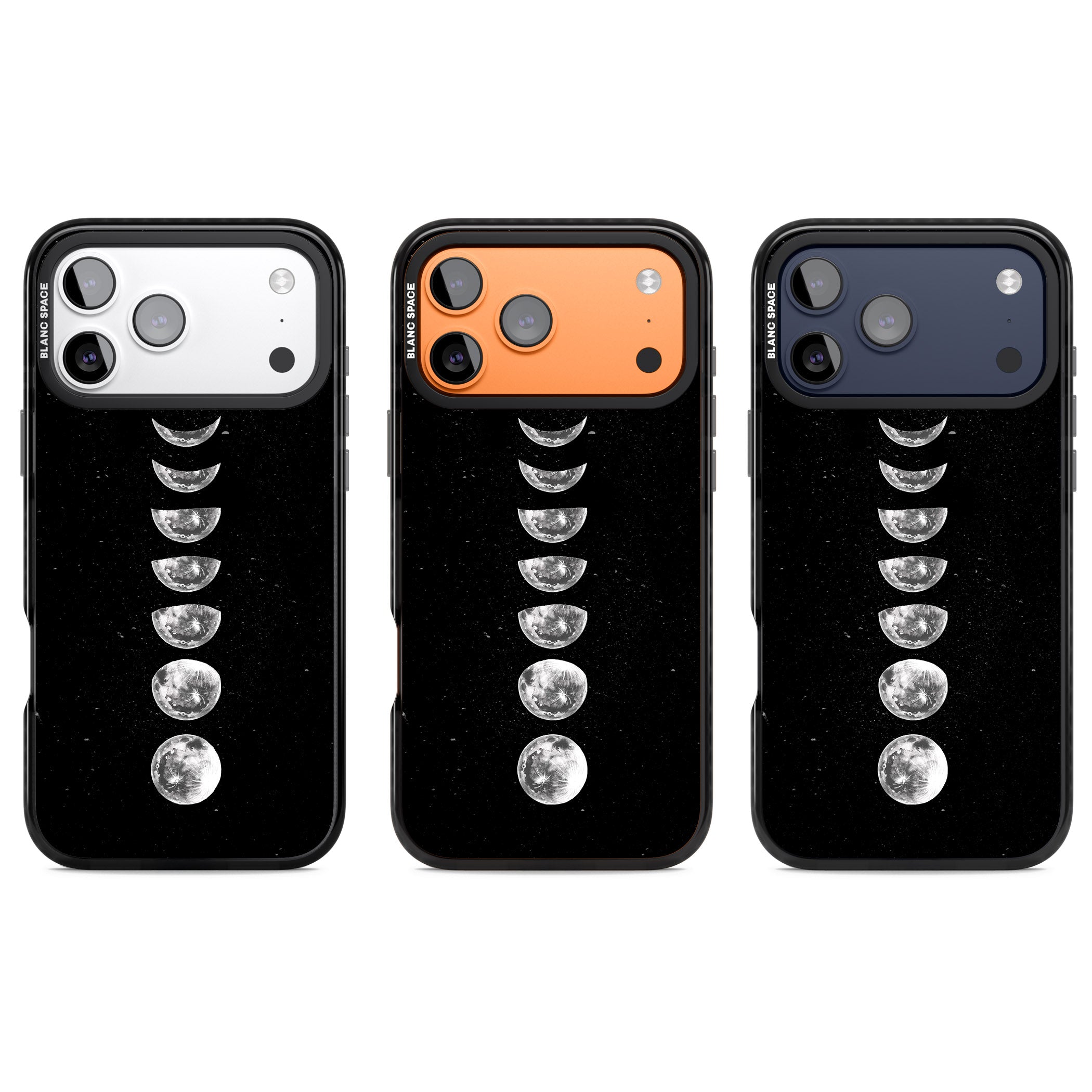Light Watercolour Moons iPhone 17 Pro Impact Black Phone Case APT Impact Protection