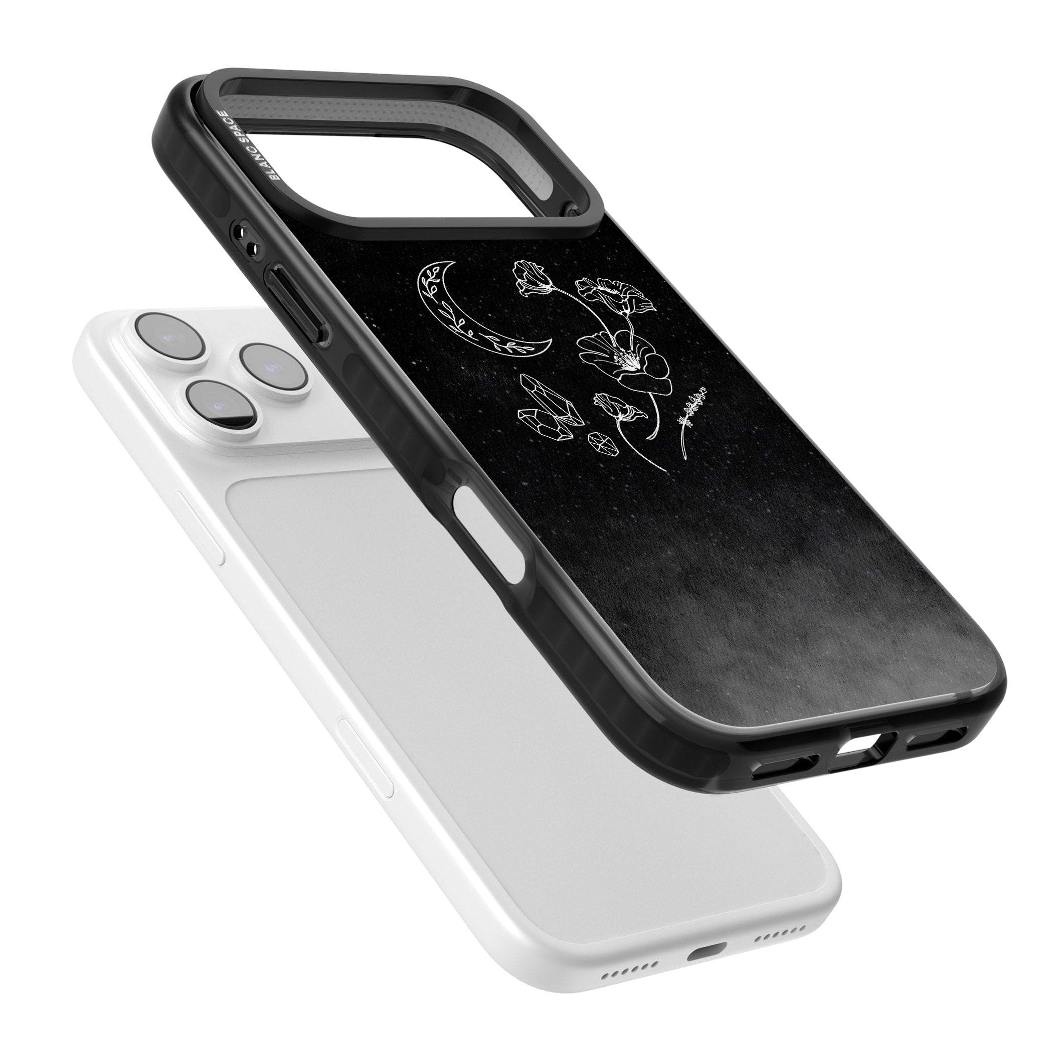 Midnight Moon Botanic iPhone 17 Pro Impact Black Phone Case Colours