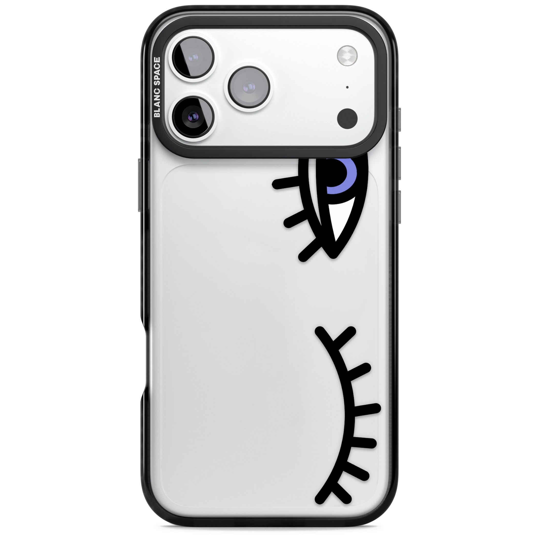 Winking Eyes Transparent Pattern iPhone 17 Pro Impact Black Phone Case