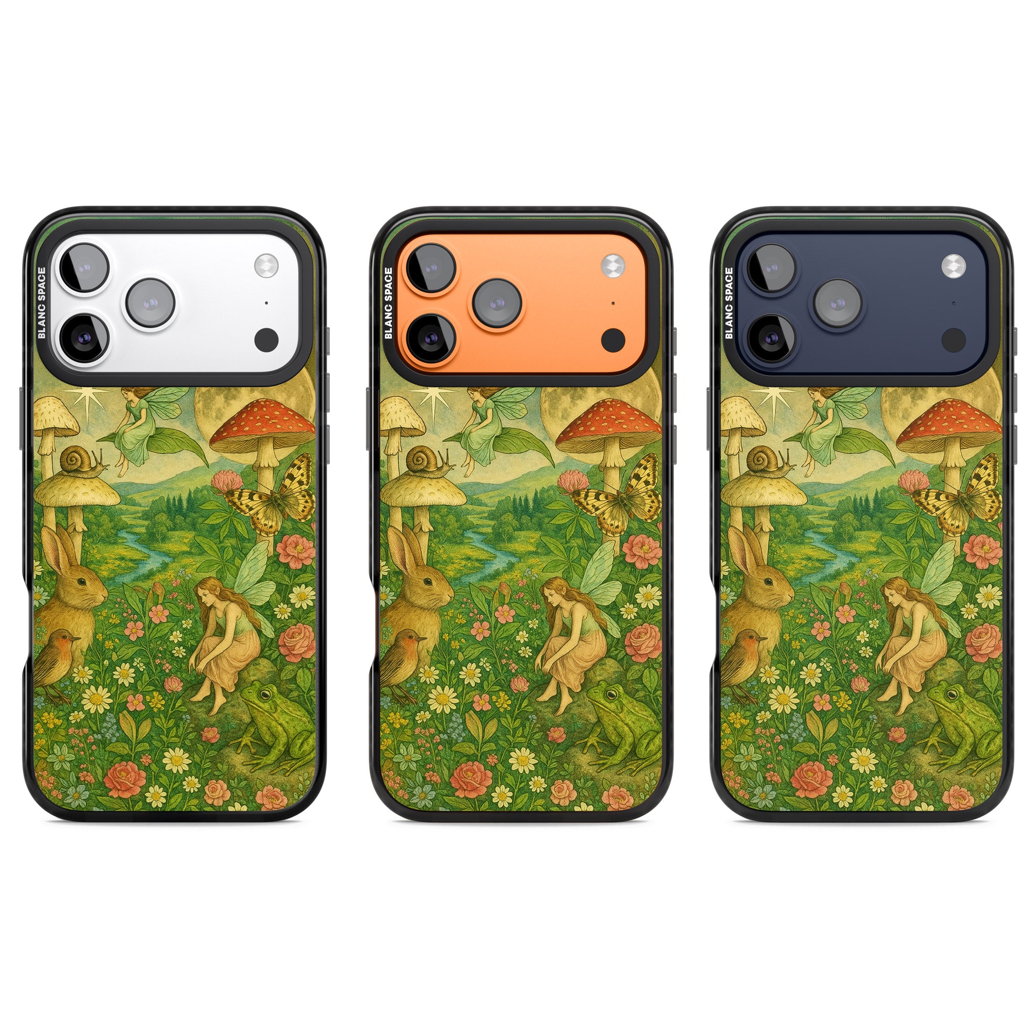 Fairies & Flowers iPhone 17 Pro Impact Black Phone Case APT Impact Protection