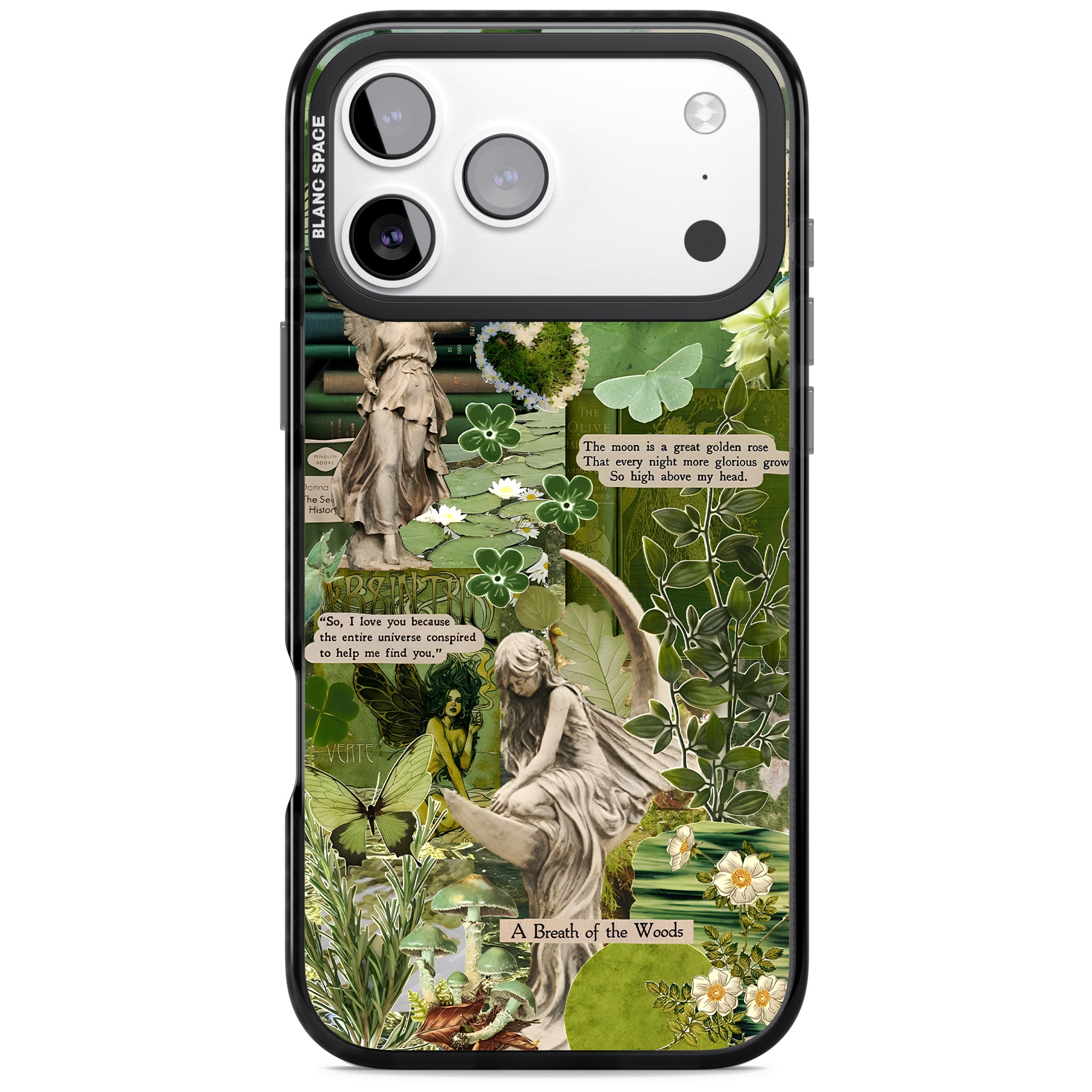 Enchanted Forest Green iPhone 17 Pro Impact Black Phone Case