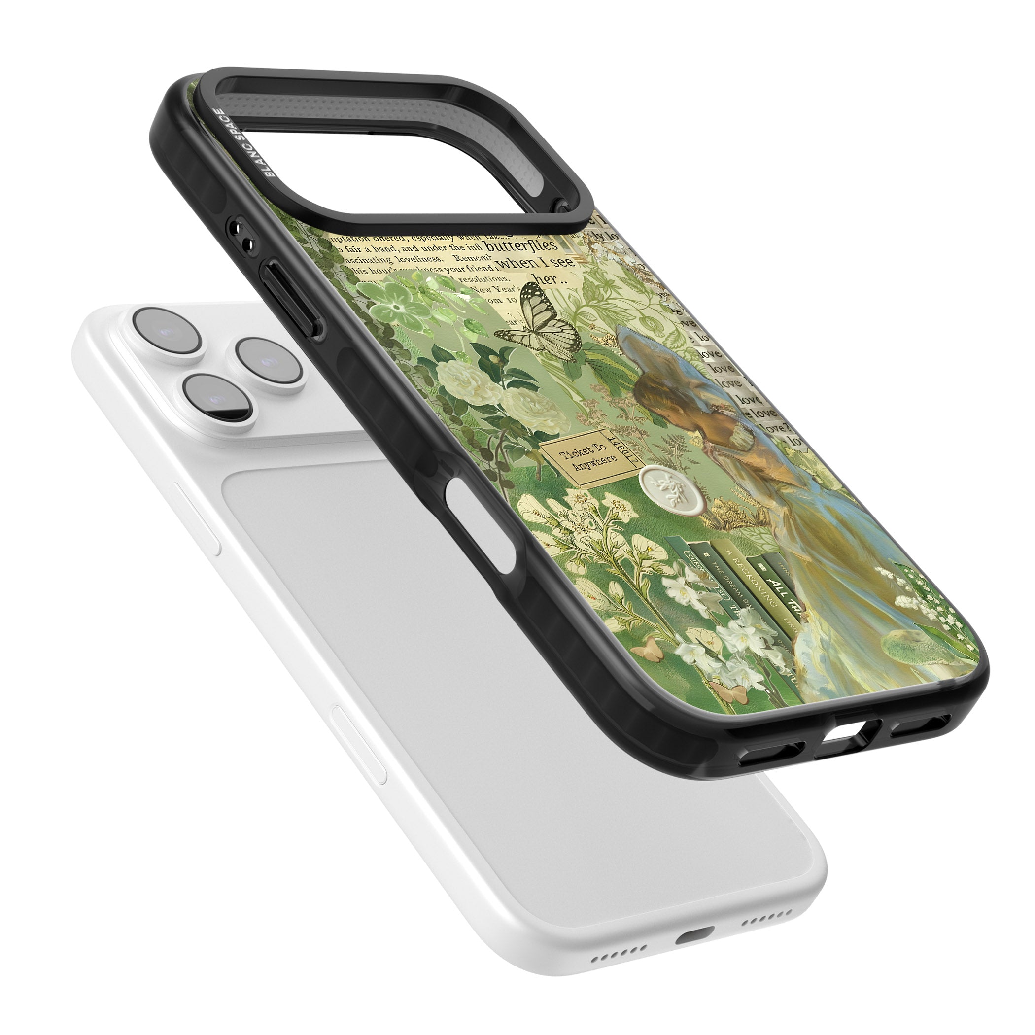 Vintage Green Fairy iPhone 17 Pro Impact Black Phone Case Colours