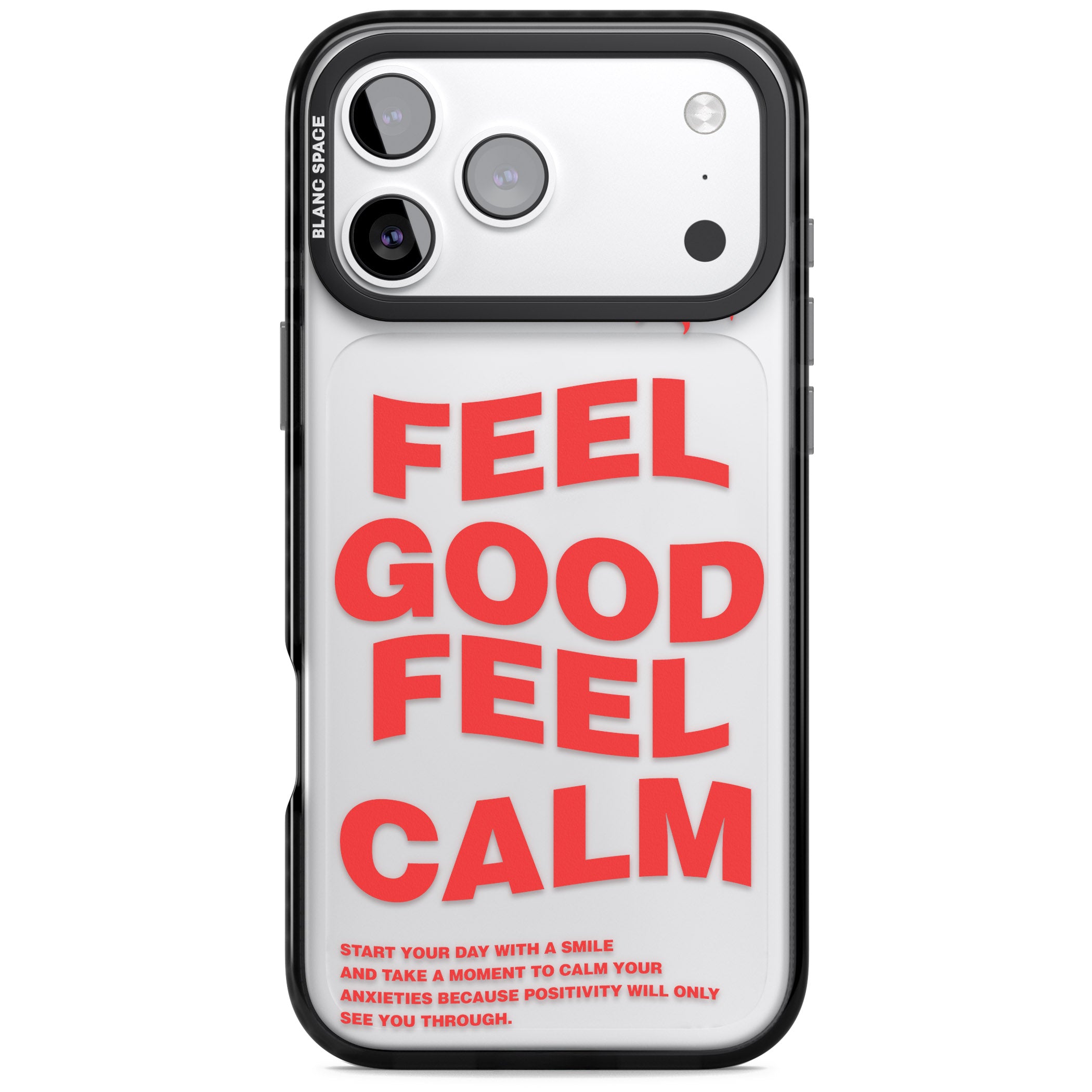 Feel Good Feel Calm (Red) iPhone 17 Pro Max Impact Black Phone Case