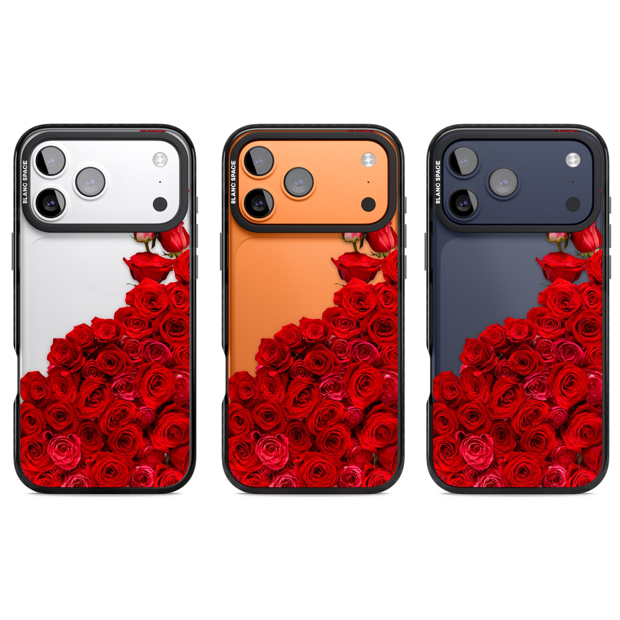 Floral Roses iPhone 17 Pro Impact Black Phone Case APT Impact Protection