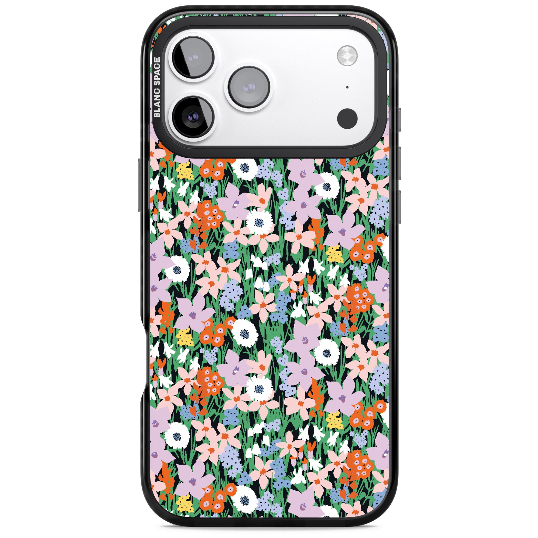 Jazzy Floral Mix iPhone 17 Pro Impact Black Phone Case