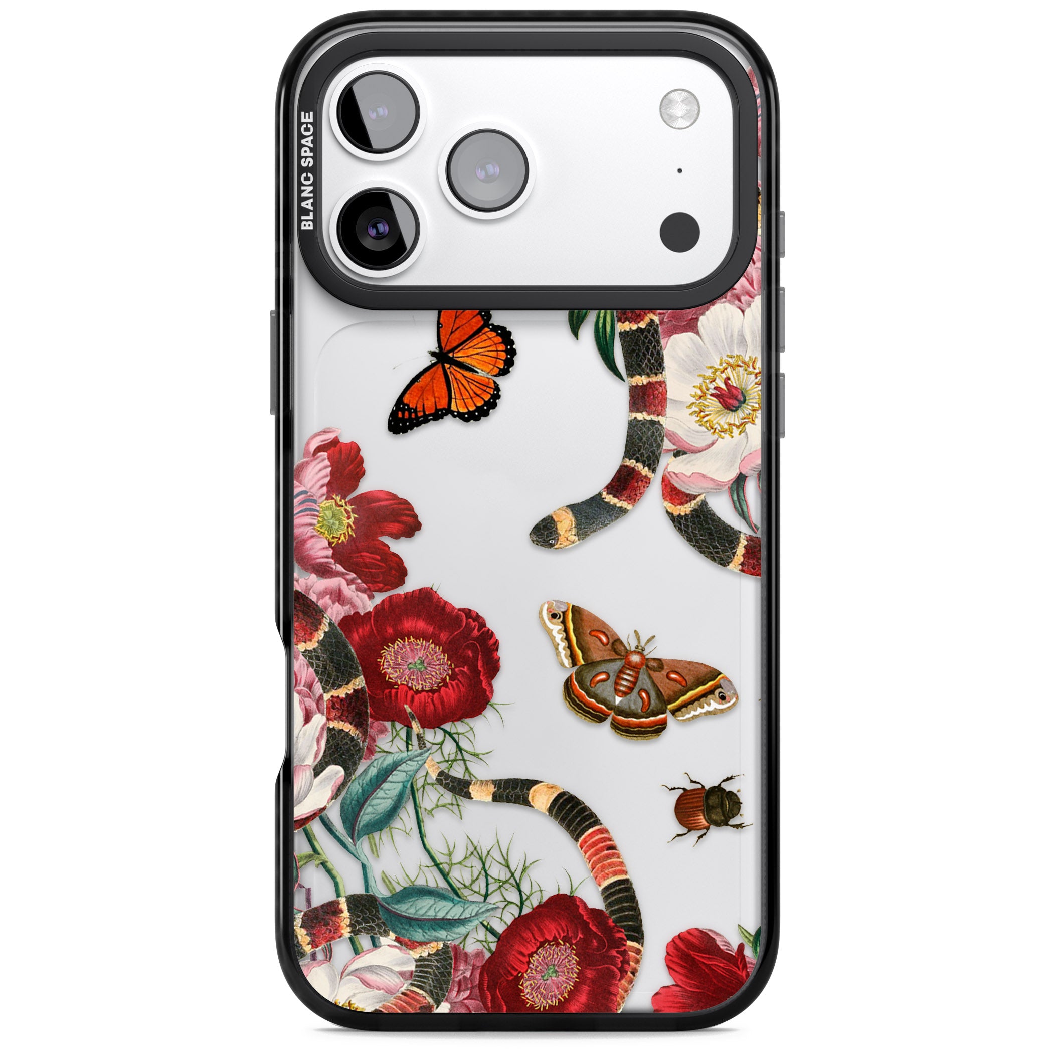 Botanical Snake iPhone 17 Pro Impact Black Phone Case