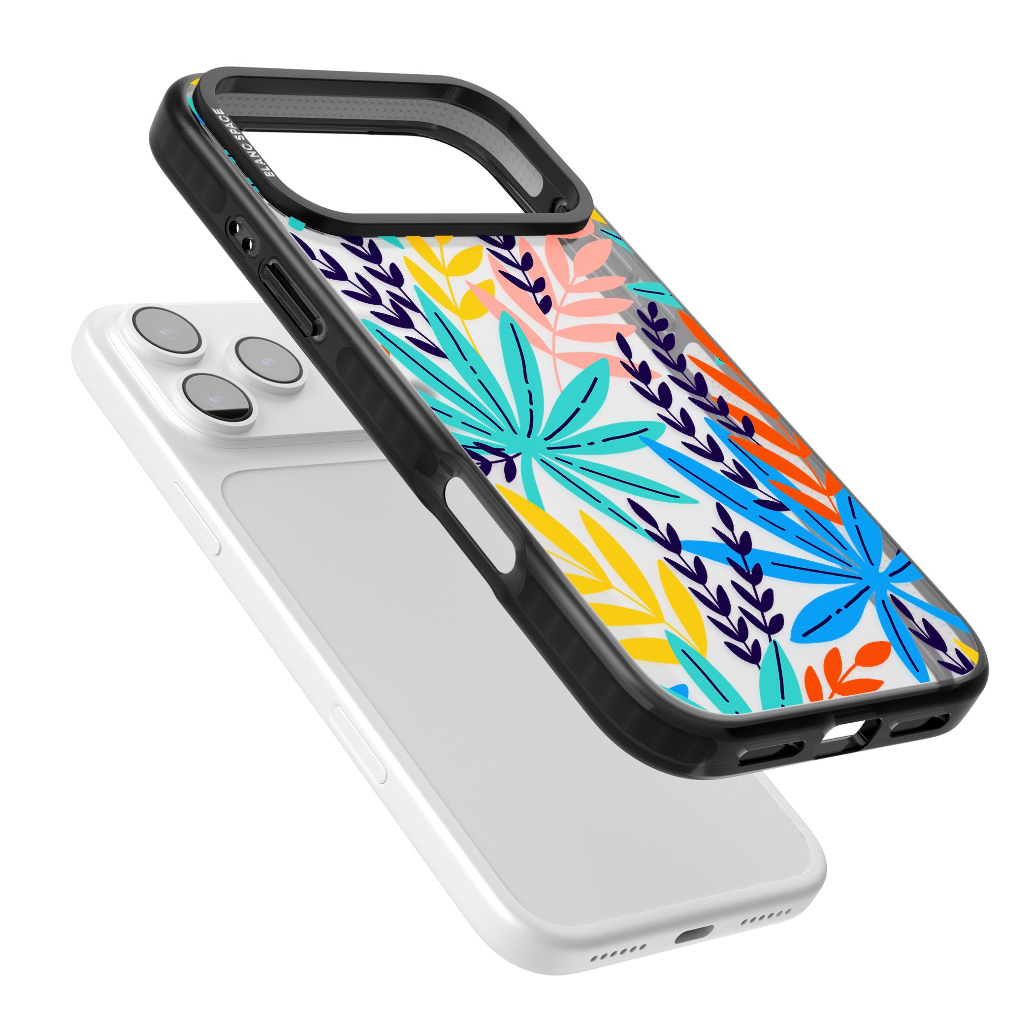 Tropical Palm Leaves iPhone 17 Pro Impact Black Phone Case Colours