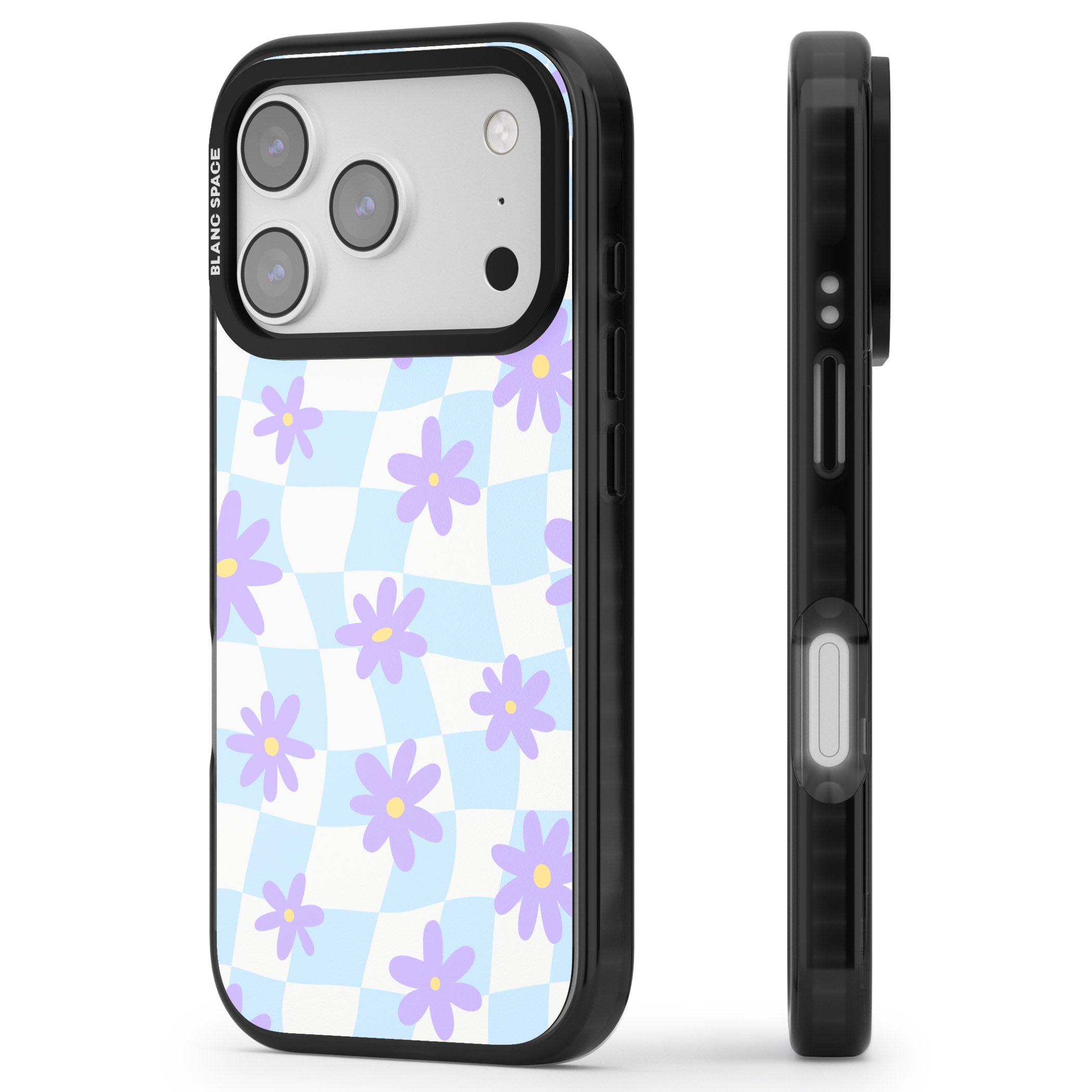 Serene Skies & Flowers iPhone 17 Pro Impact Black Phone Case Side Profile