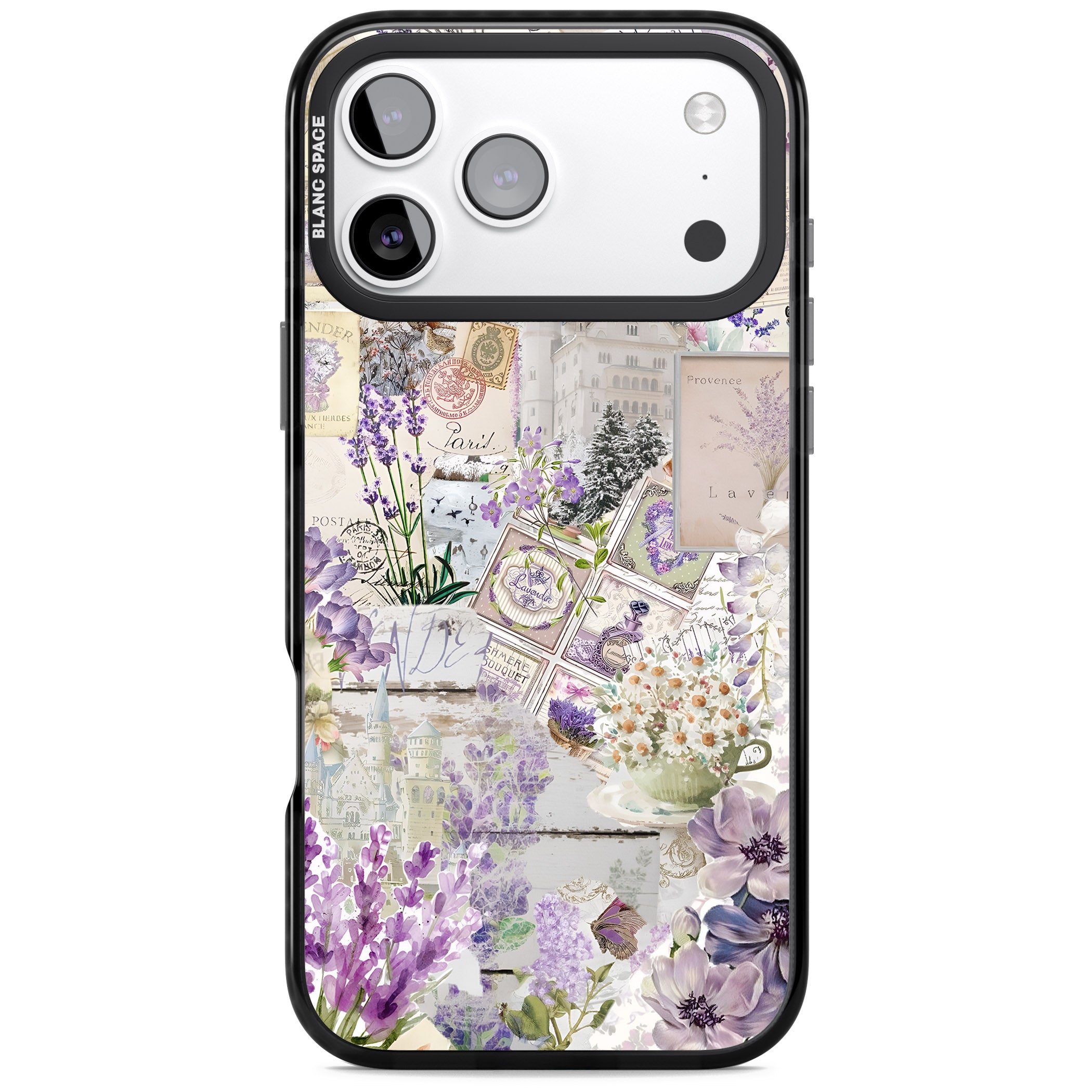 Soft Lavender Collage iPhone 17 Pro Impact Black Phone Case