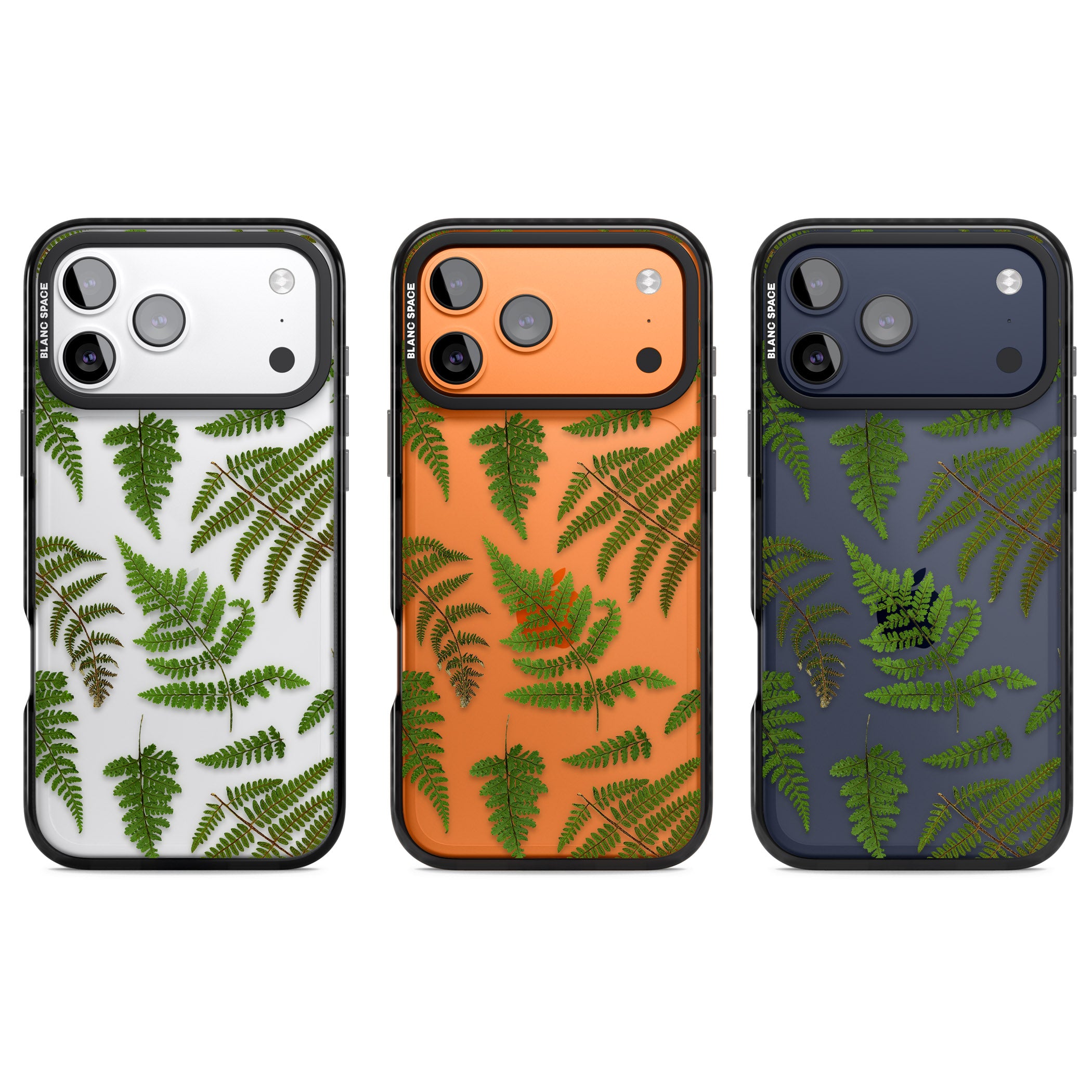 Leafy Ferns iPhone 17 Pro Impact Black Phone Case APT Impact Protection