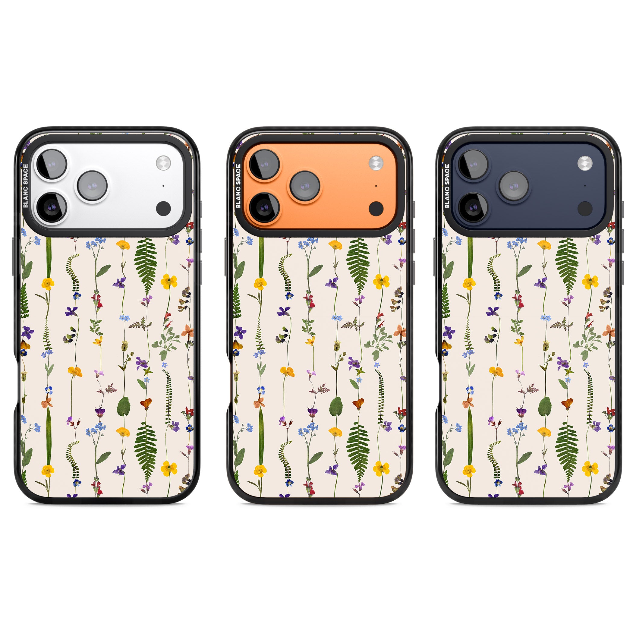 Wildflower Vertical iPhone 17 Pro Impact Black Phone Case APT Impact Protection