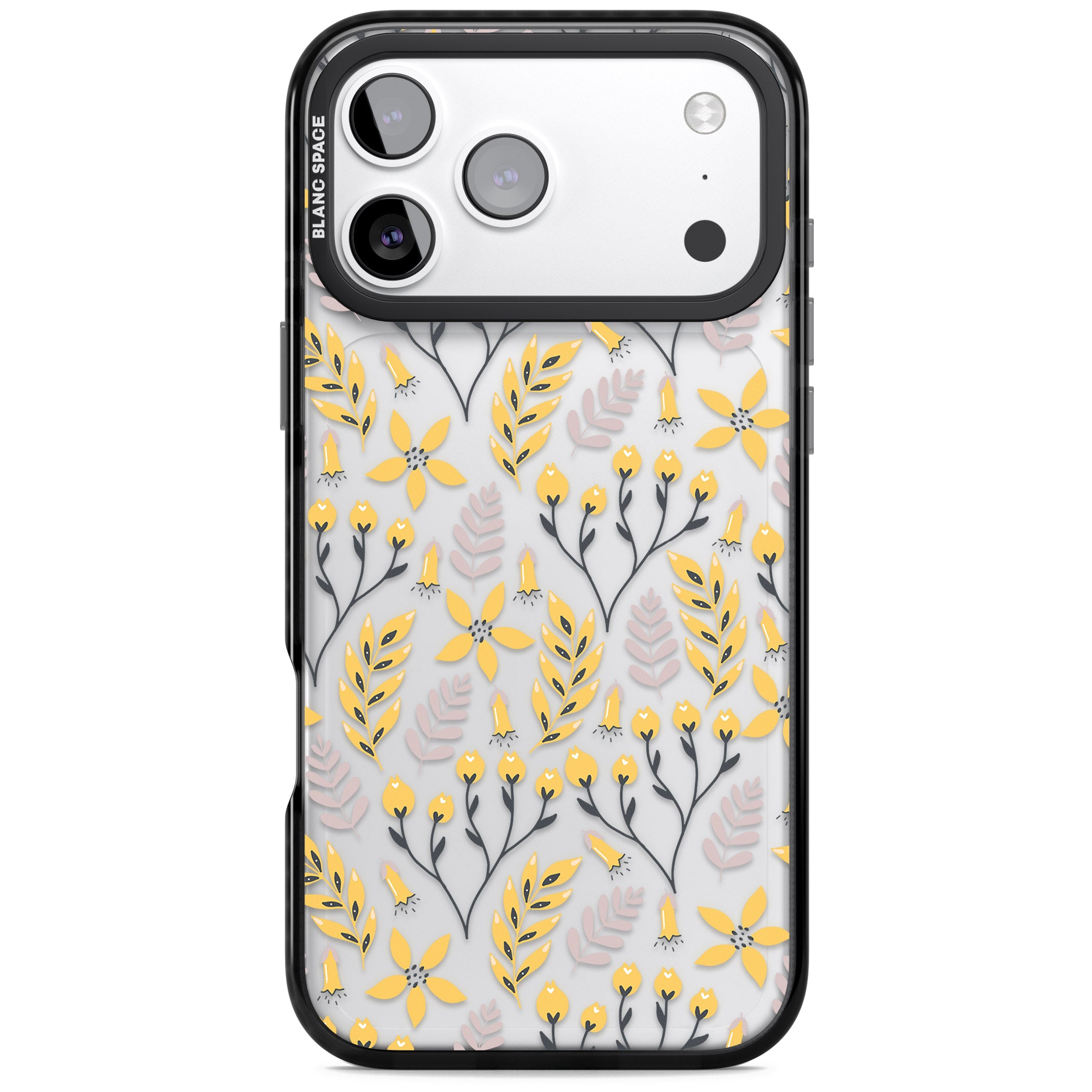Yellow Floral Vibrance iPhone 17 Pro Max Impact Black Phone Case