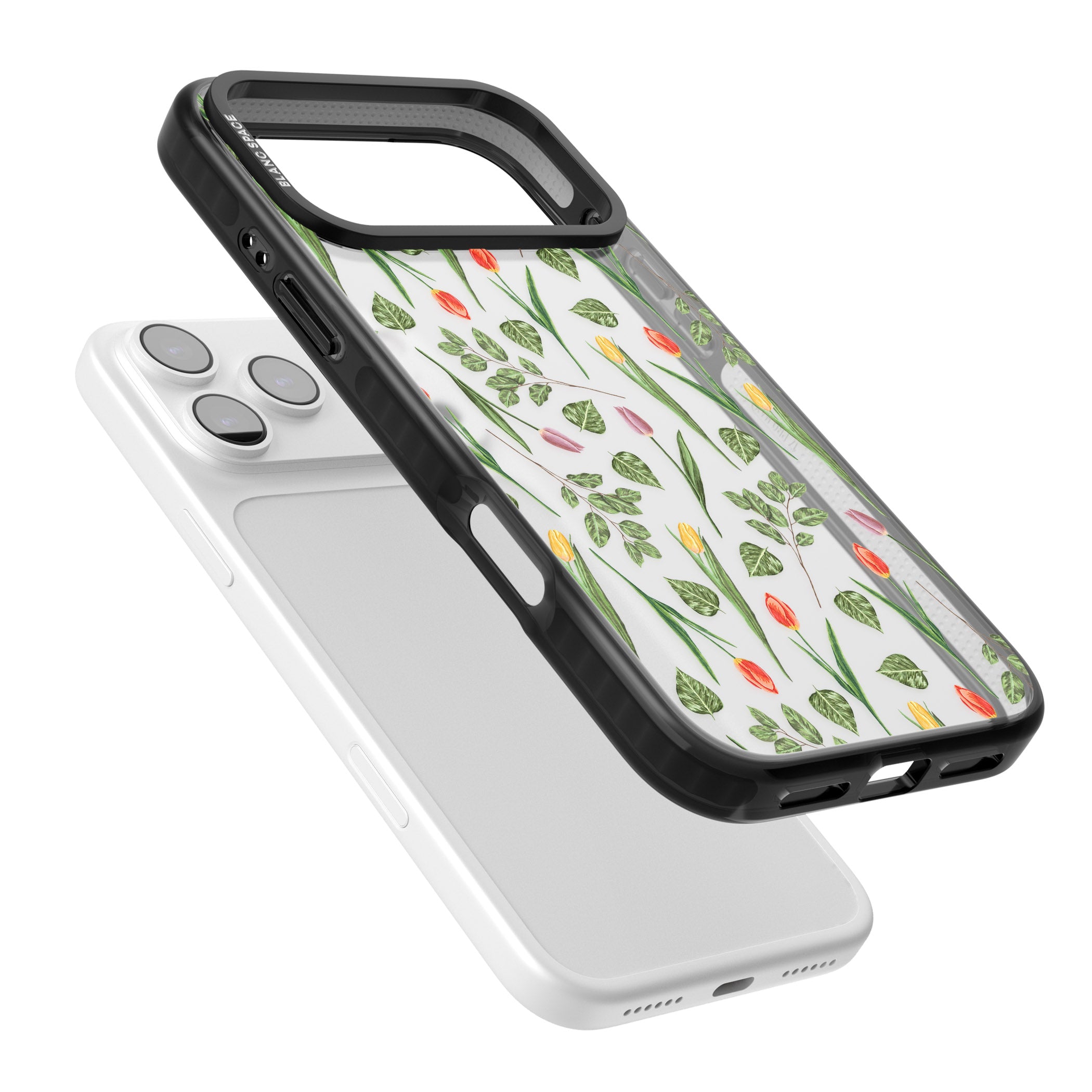 Spring Tulips Floral iPhone 17 Pro Impact Black Phone Case Colours