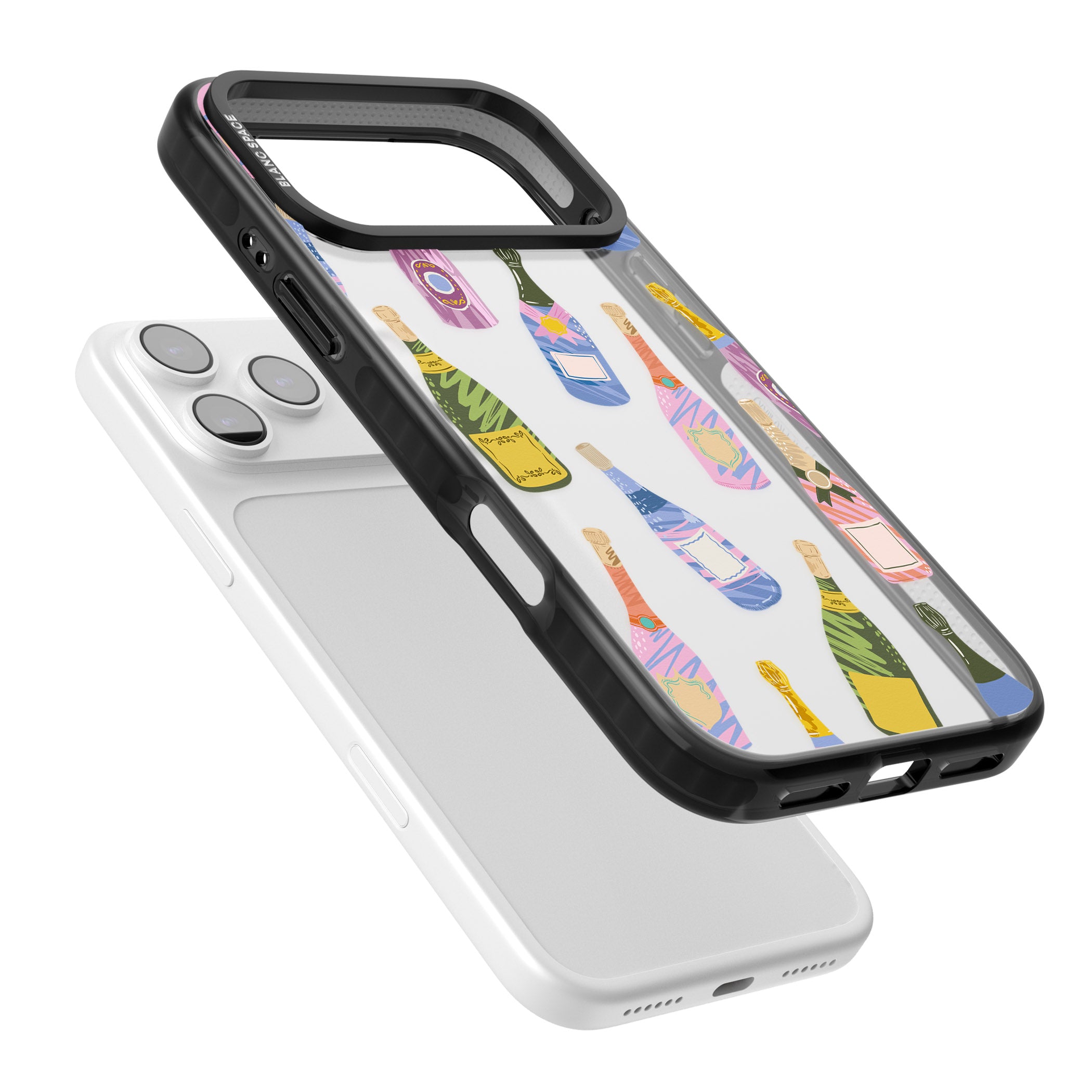 Champagne Pattern iPhone 17 Pro Impact Black Phone Case Colours