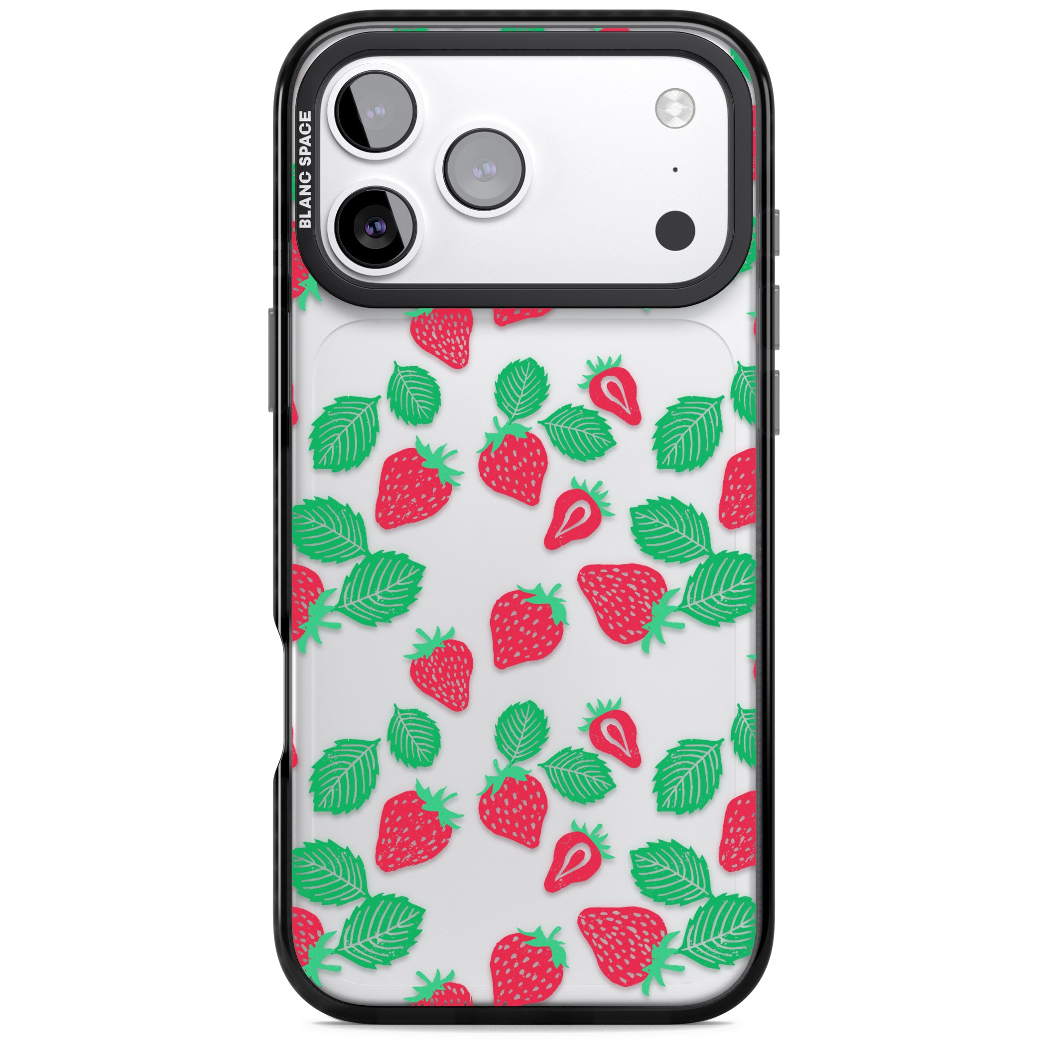 Strawberry Delight iPhone 17 Pro Max Impact Black Phone Case