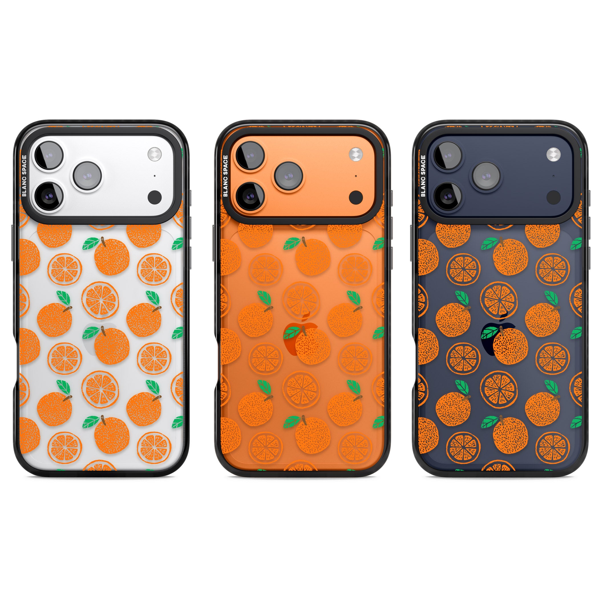 Orange Pattern iPhone 17 Pro Impact Black Phone Case APT Impact Protection