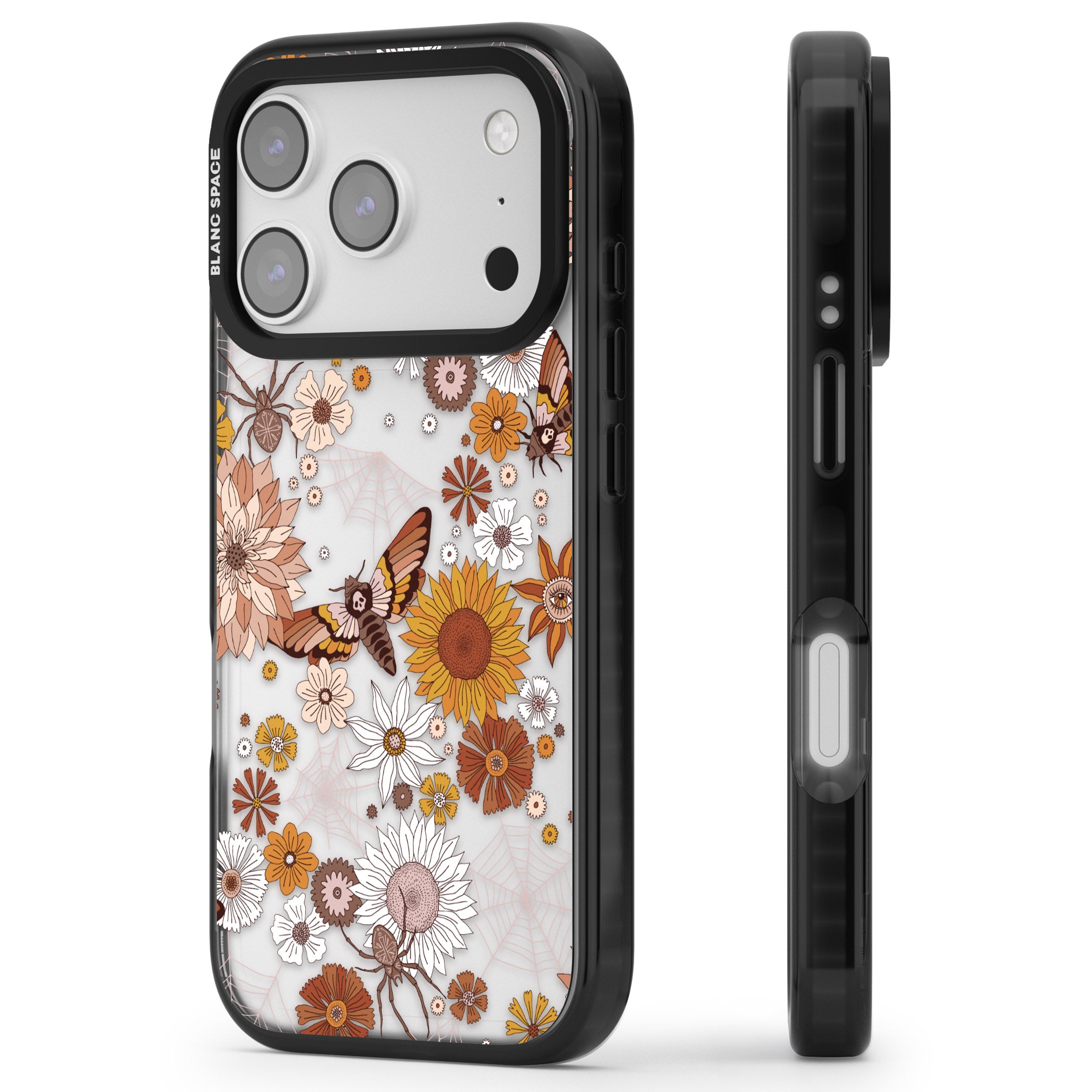 Halloween Wildlife iPhone 17 Pro Impact Black Phone Case Side Profile