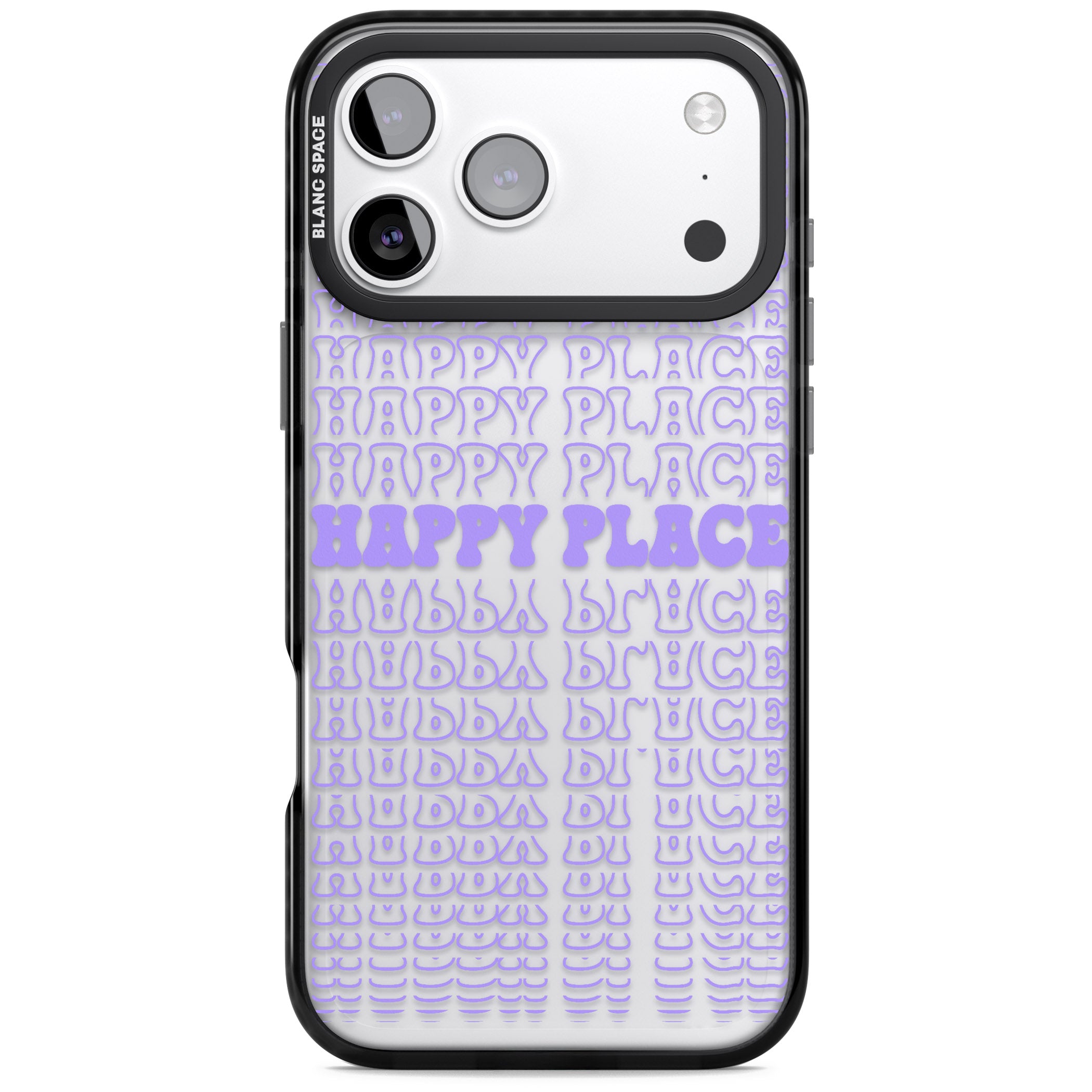 Happy Place (Purple) iPhone 17 Pro Impact Black Phone Case