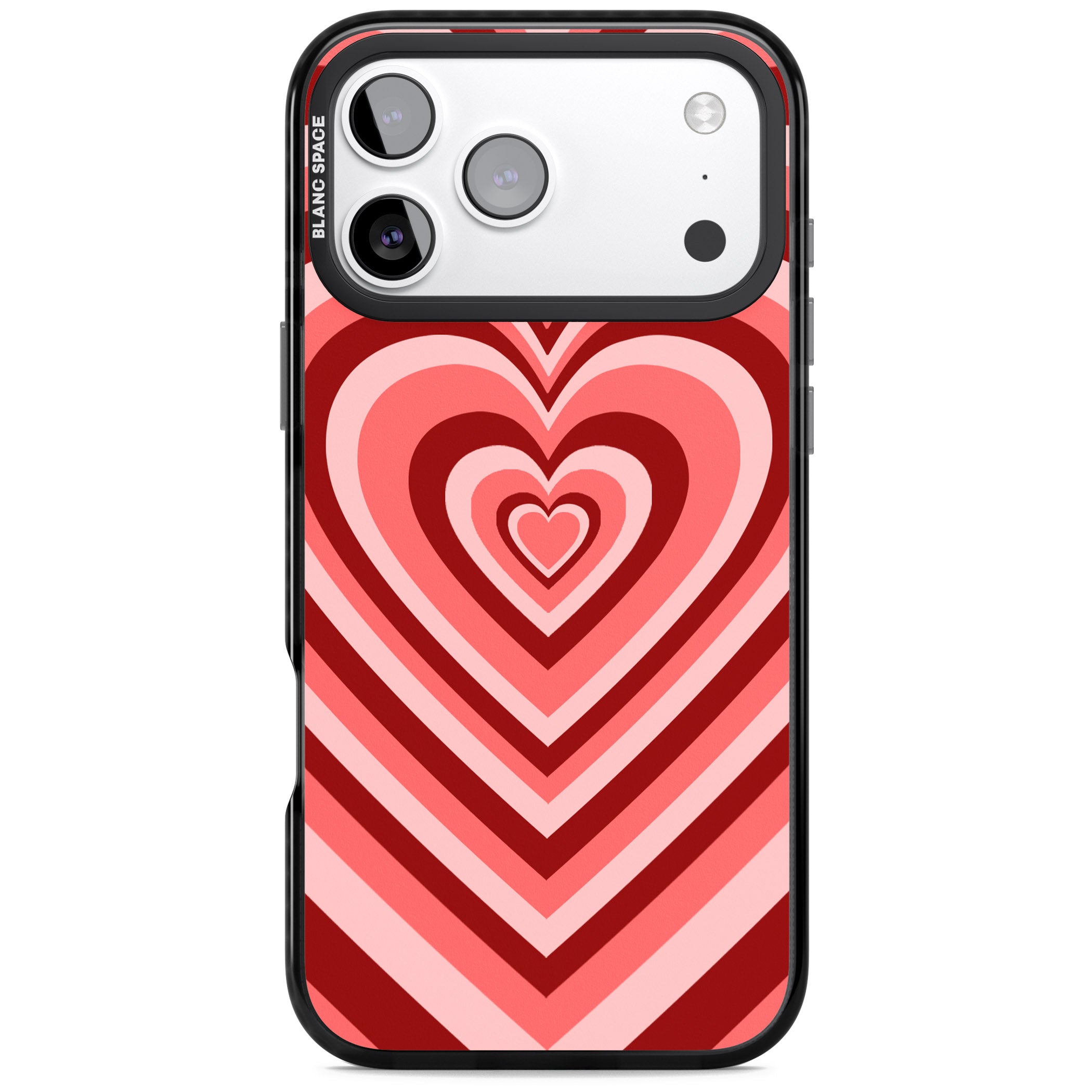 Red Heart Illusion iPhone 17 Pro Impact Black Phone Case