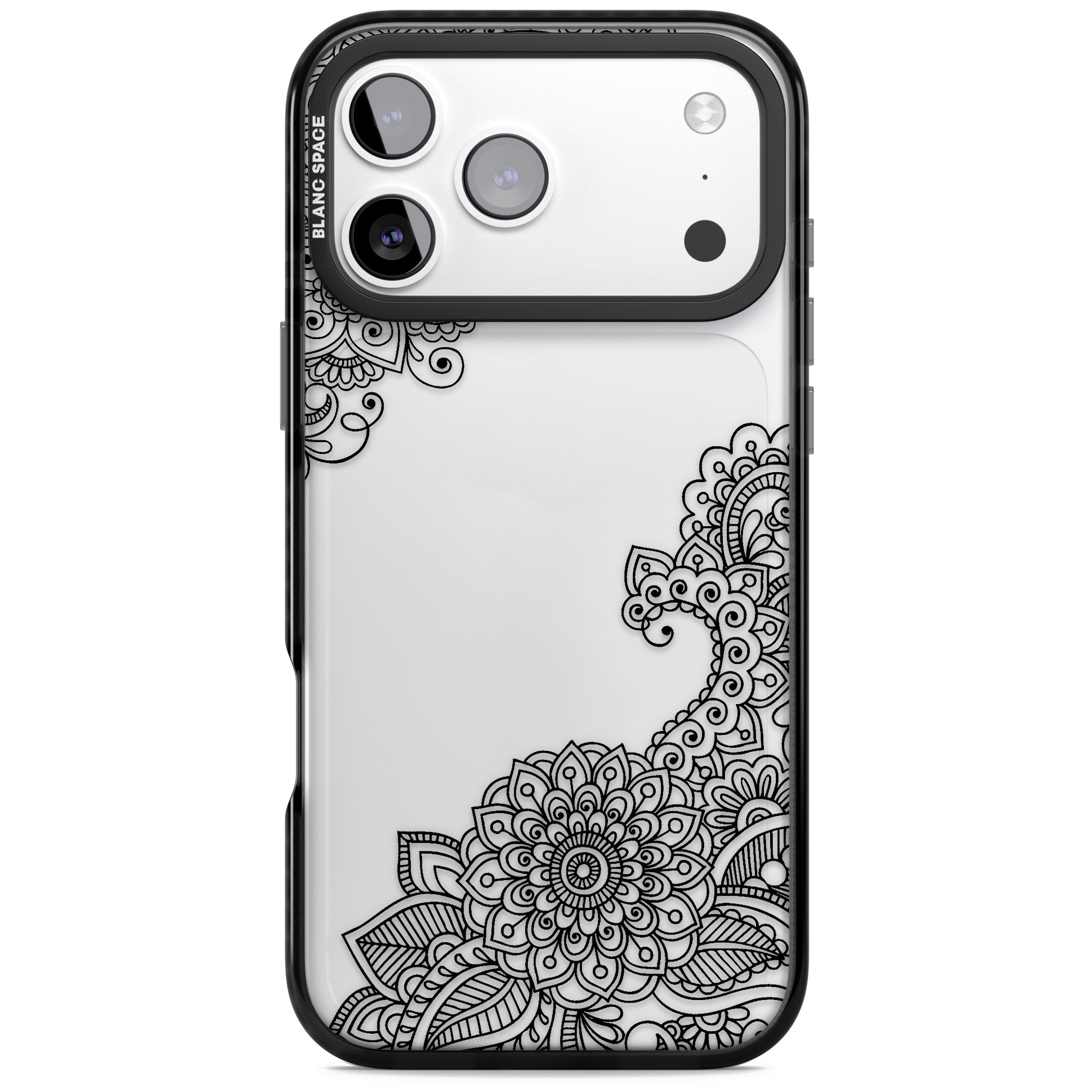 Black Henna Botanicals iPhone 17 Pro Impact Black Phone Case