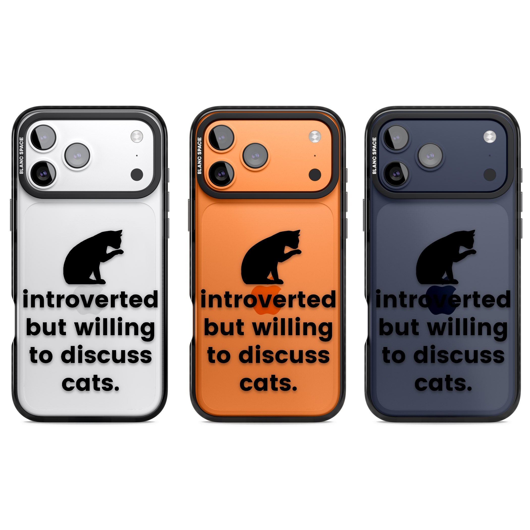 Introverted But Willing To Discuss Cats iPhone 17 Pro Impact Black Phone Case APT Impact Protection