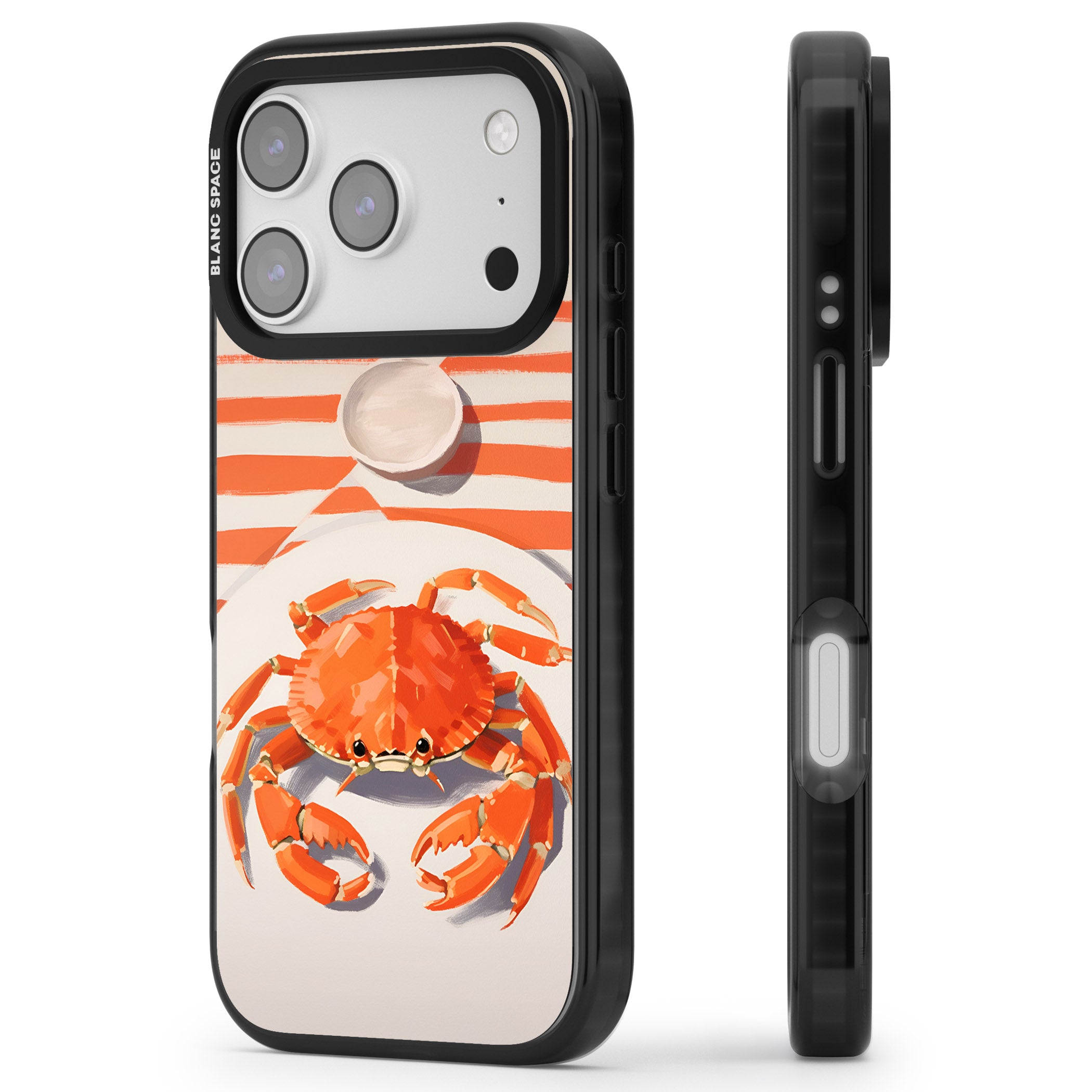 Beach Crab iPhone 17 Pro Impact Black Phone Case Side Profile