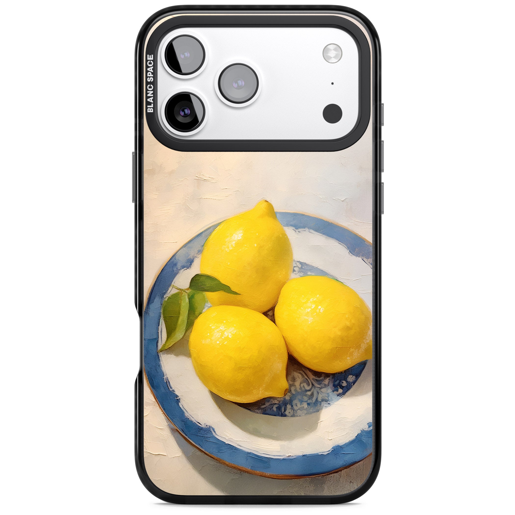 Lemons on Porcelain iPhone 17 Pro Impact Black Phone Case