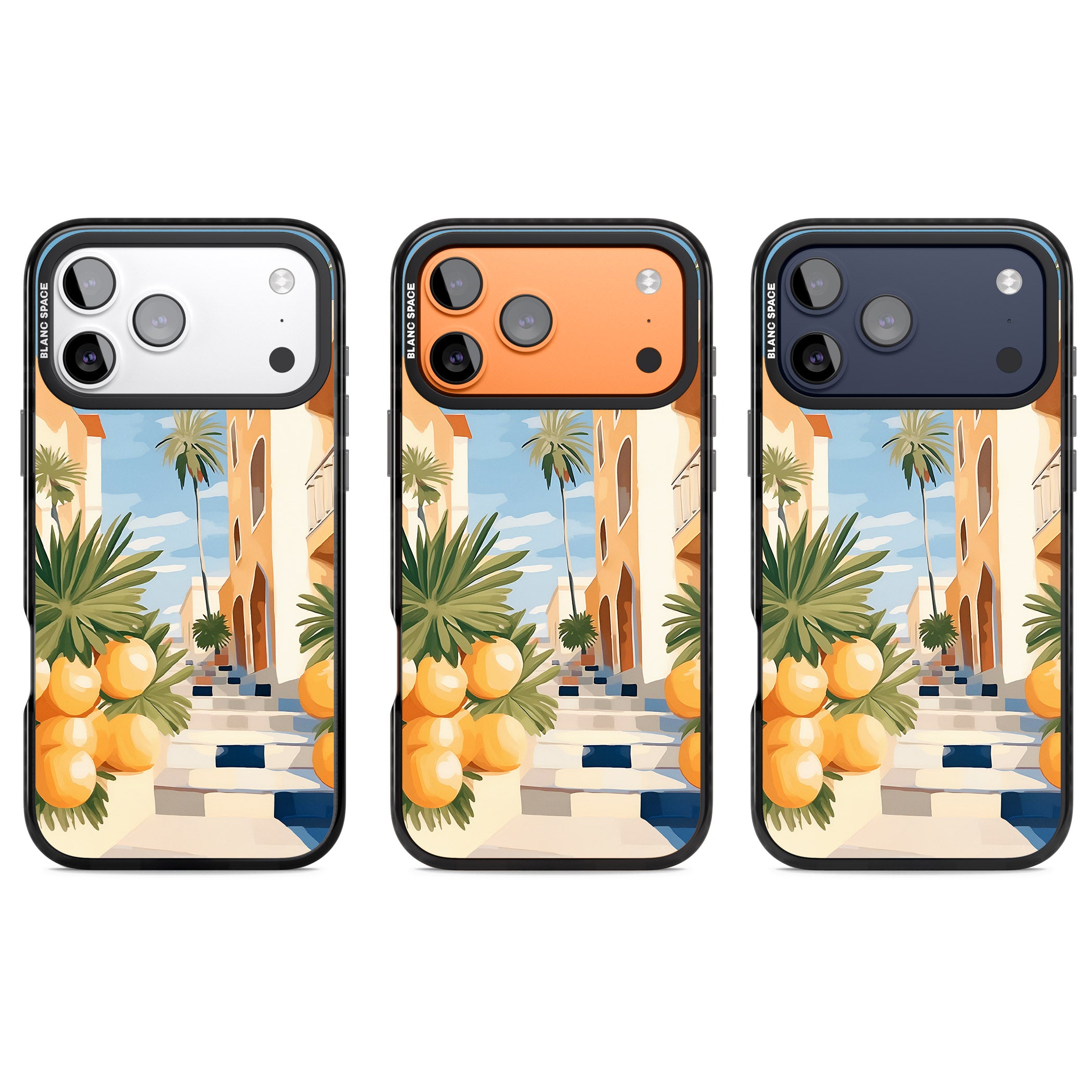 Mediterranean Village iPhone 17 Pro Impact Black Phone Case APT Impact Protection