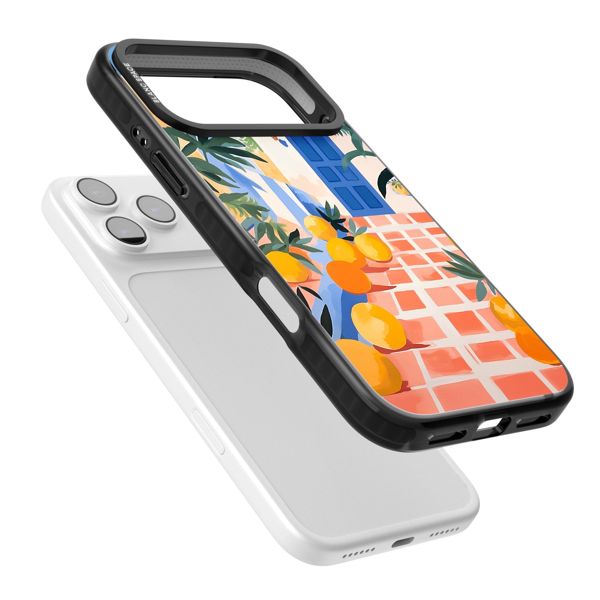 Greek Courtyard iPhone 17 Pro Impact Black Phone Case Colours