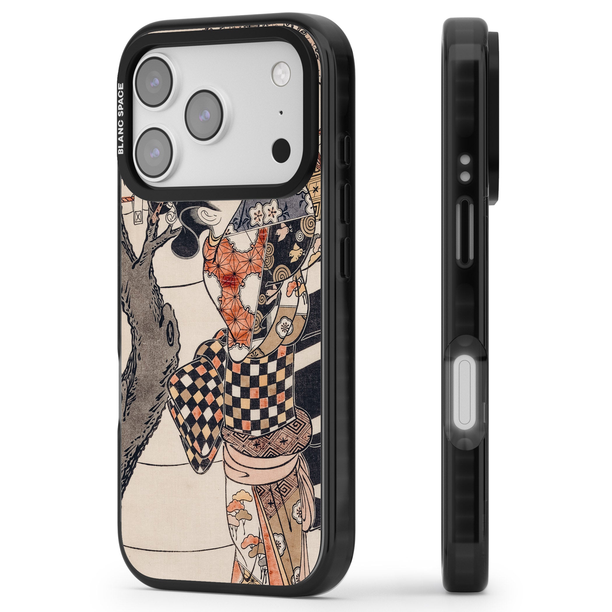 Vintage Japan iPhone 17 Pro Impact Black Phone Case Side Profile