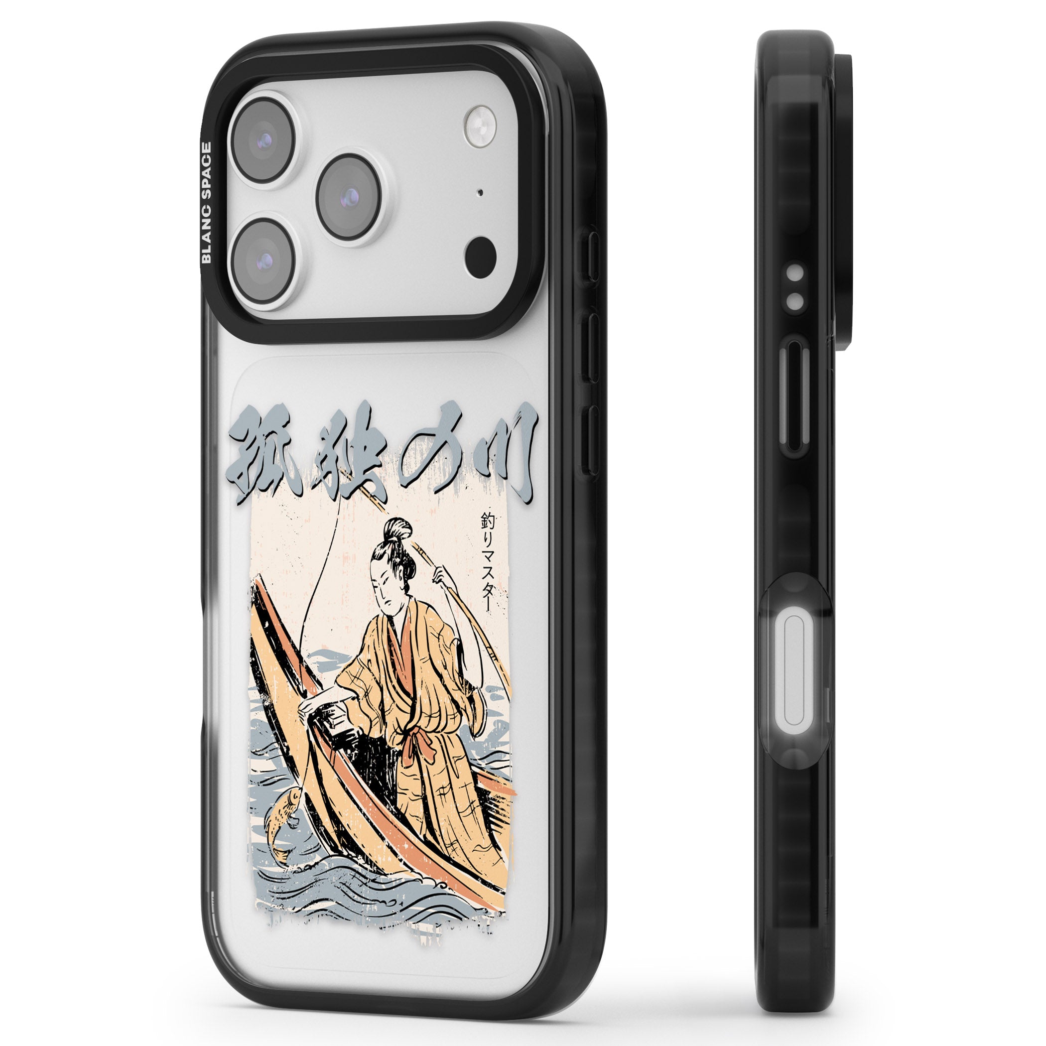 Japanese River iPhone 17 Pro Impact Black Phone Case Side Profile