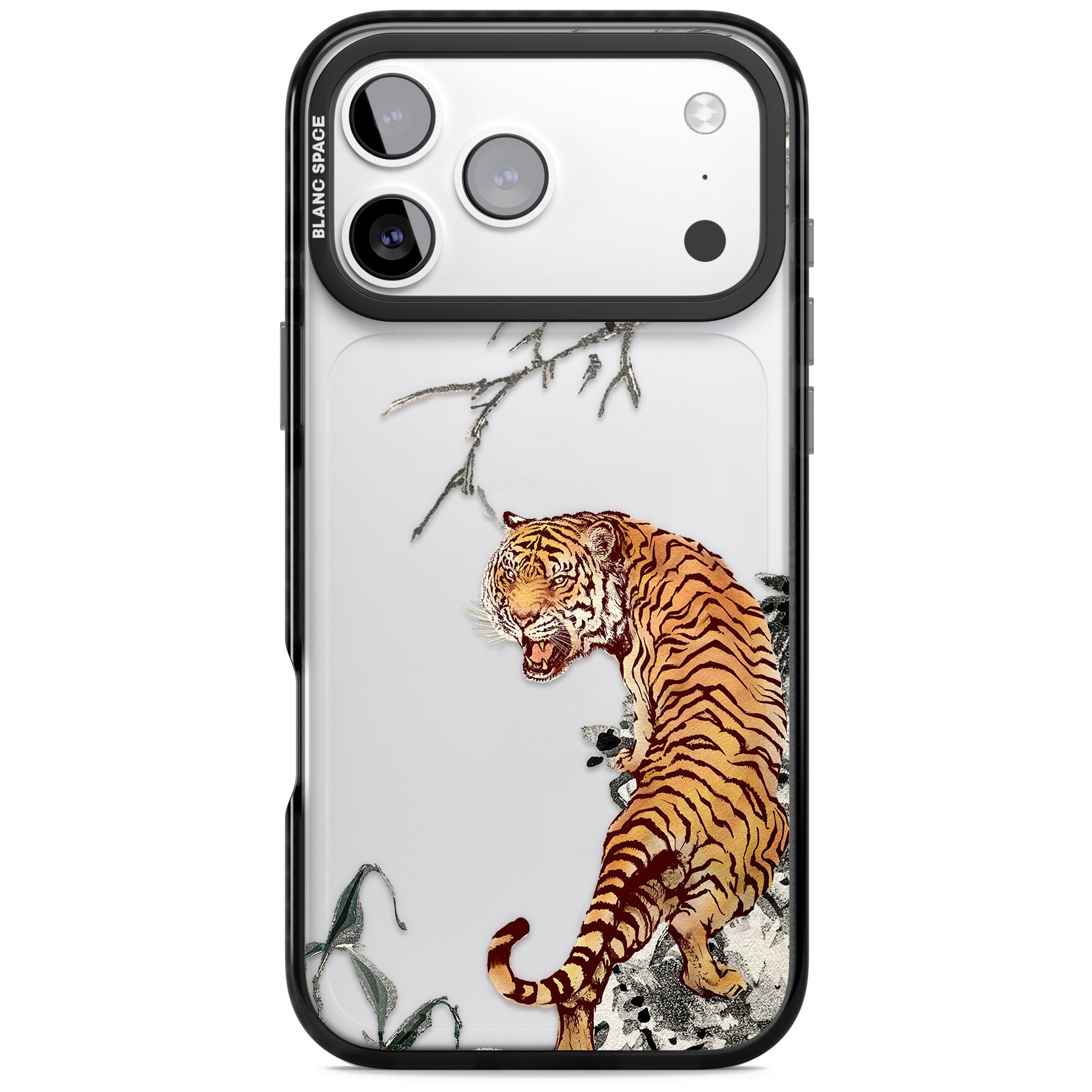 Roaring Tiger iPhone 17 Pro Impact Black Phone Case