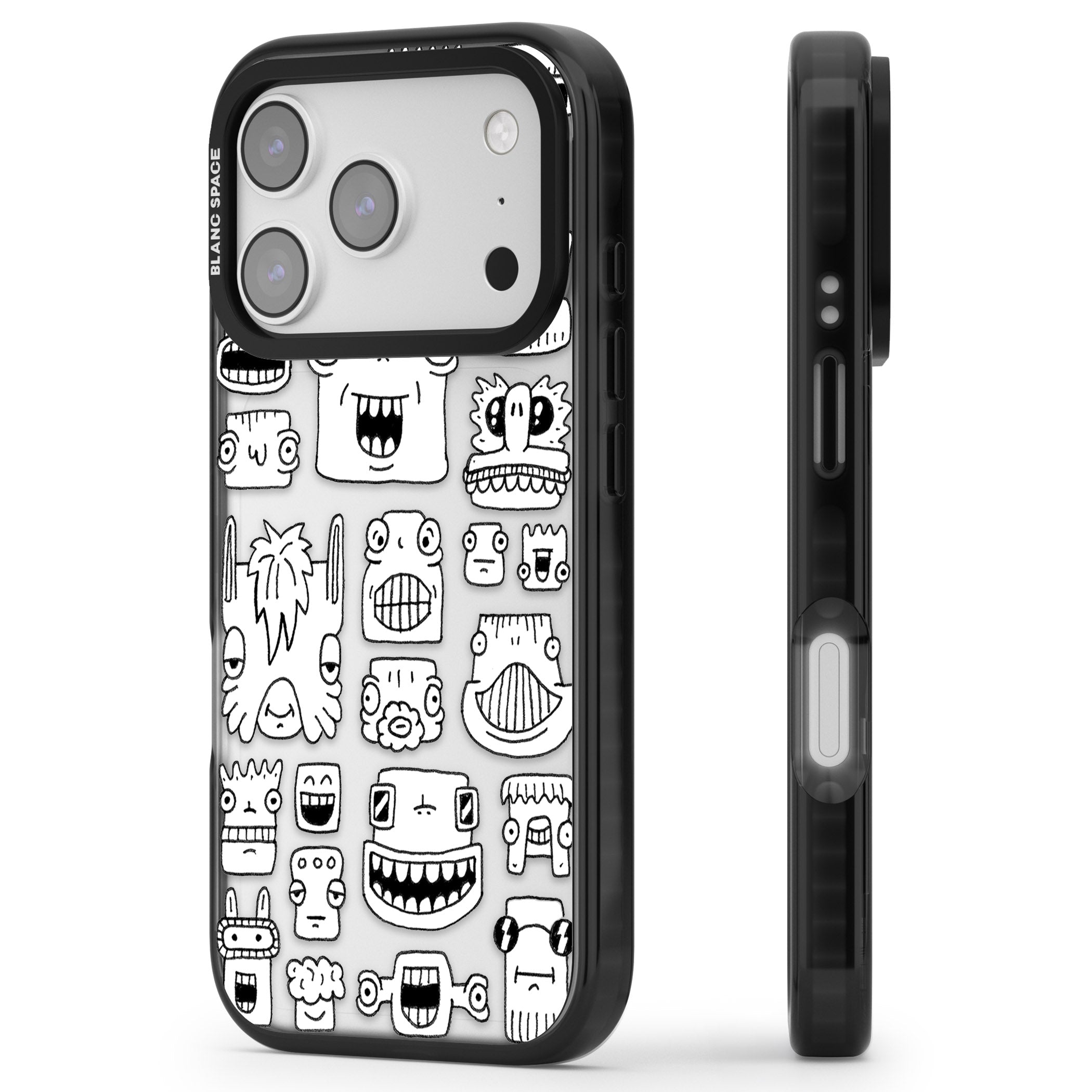 Burst Heads iPhone 17 Pro Impact Black Phone Case Side Profile